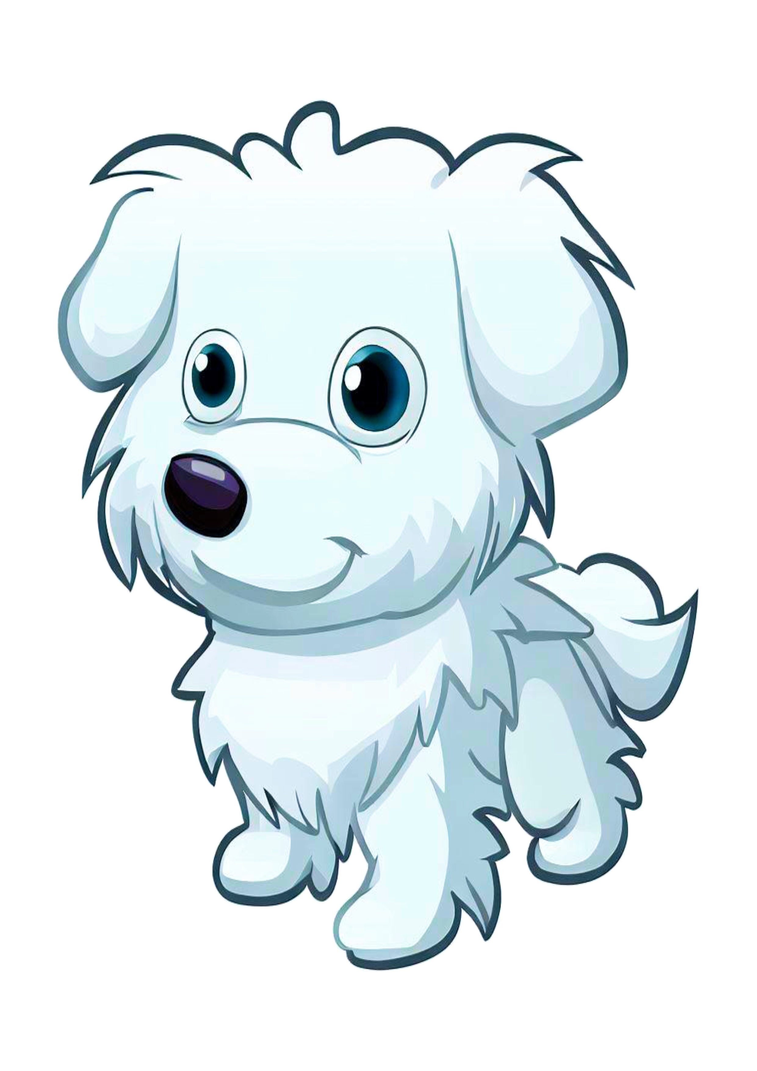 Cachorrinho branquinho animal de estimação pequeno filhote ilustração desenho simples png