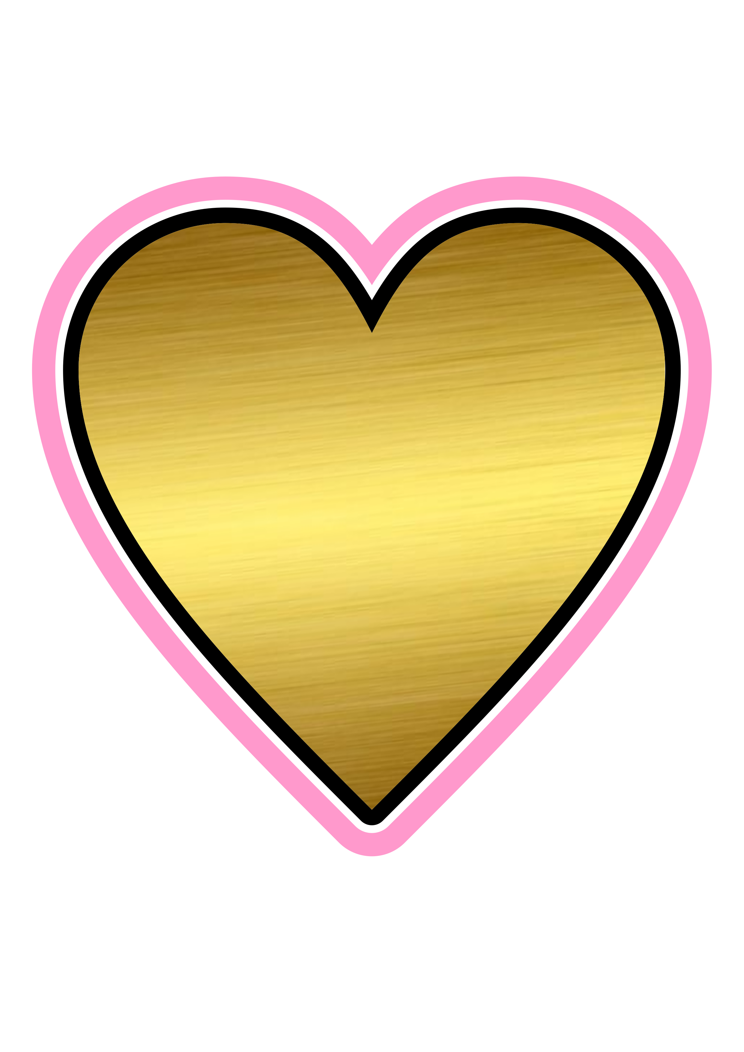 Coração dourado com rosa fundo transparente png