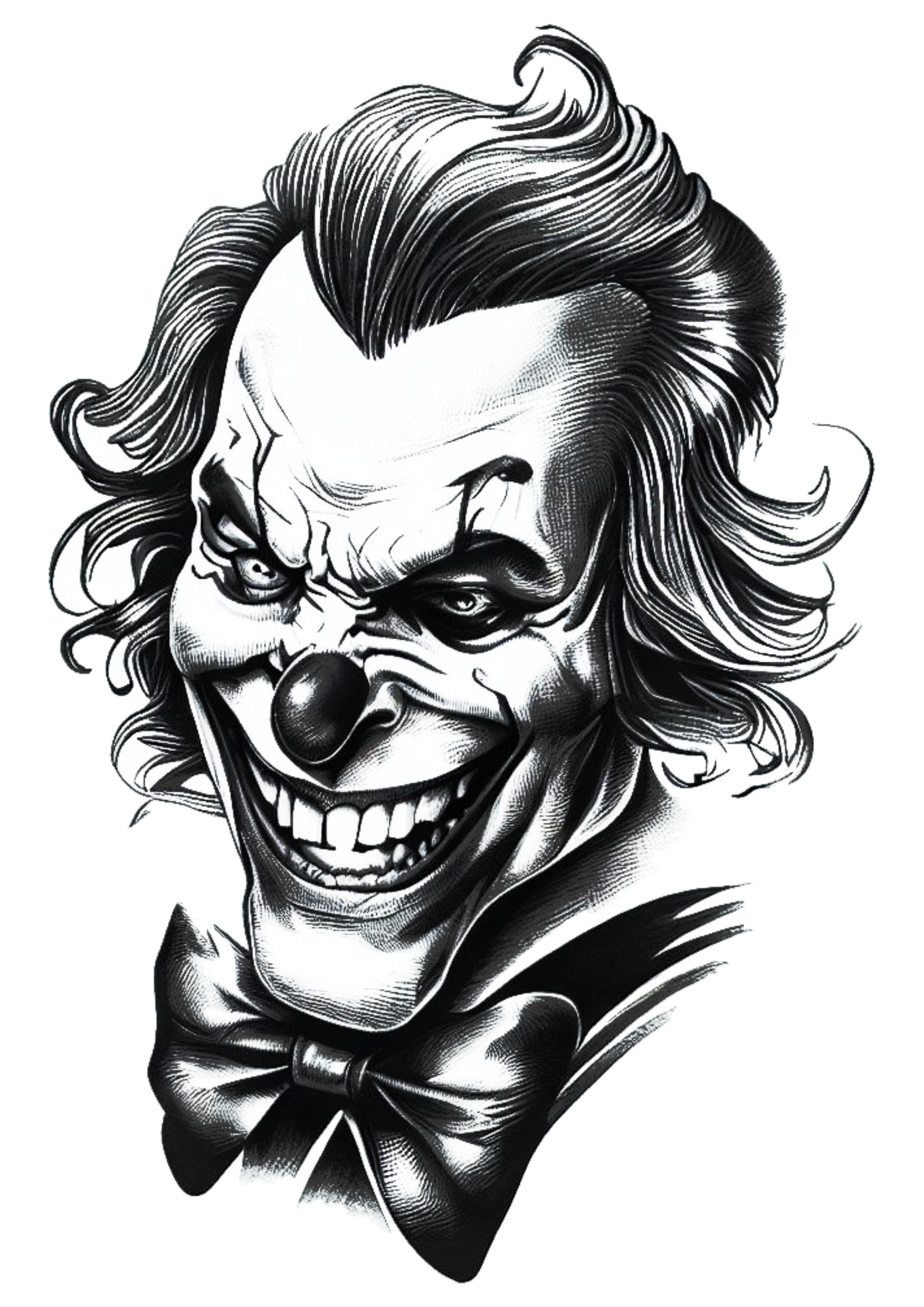 Desenho para tatuagem Coringa joker desenho macabro dc comics história em quadrinhos tatoo png