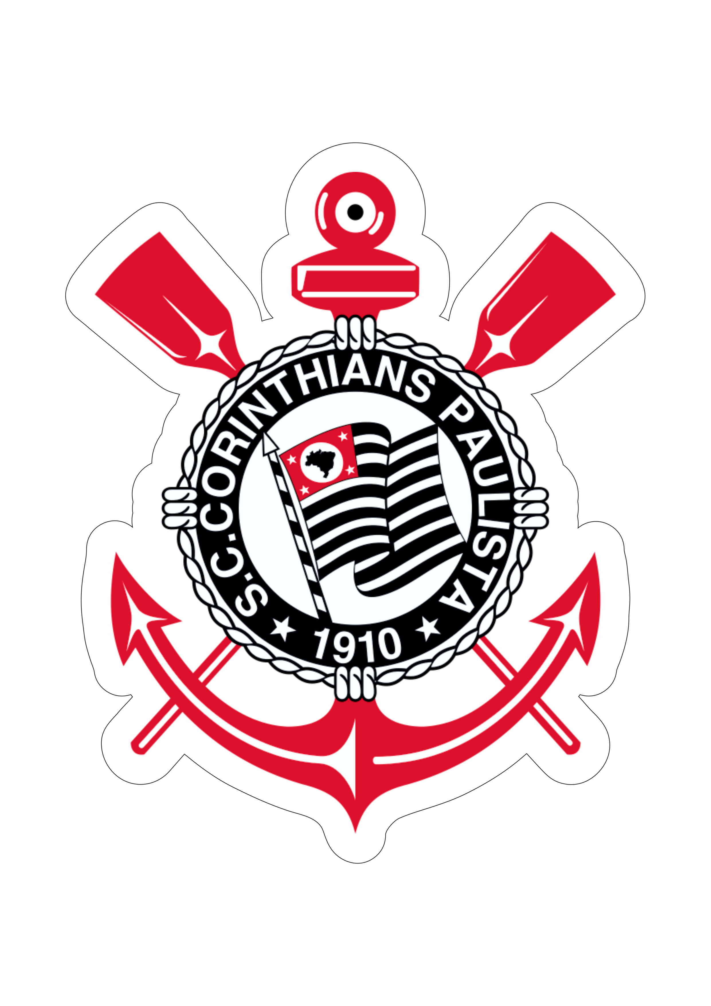 Corinthians símbolo brasão vetor torcida campeonato brasileiro ilustração futebol série A paulista uniforme imagem com recorte png