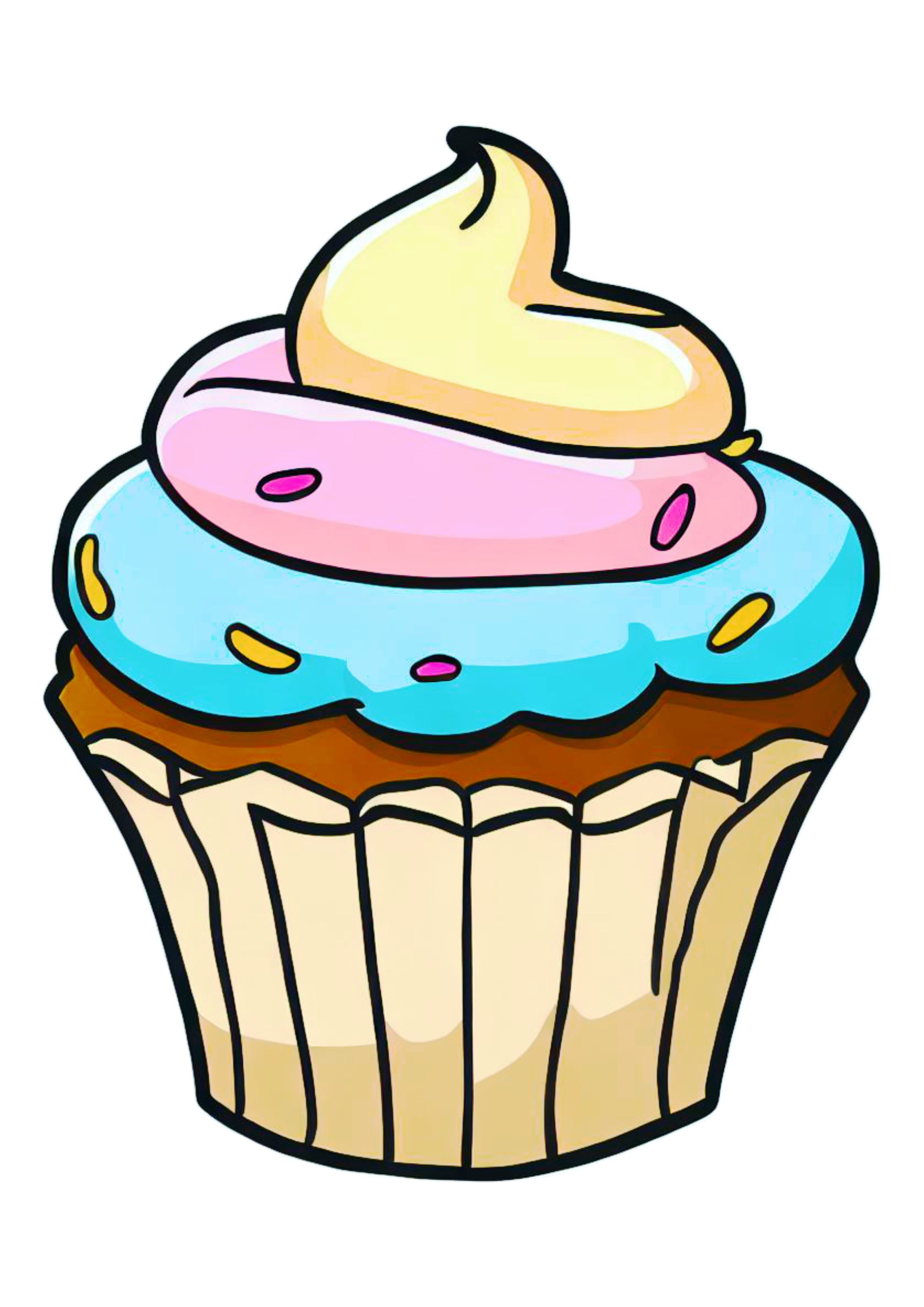 Bolinho cupcake colorido imagem sem fundo png