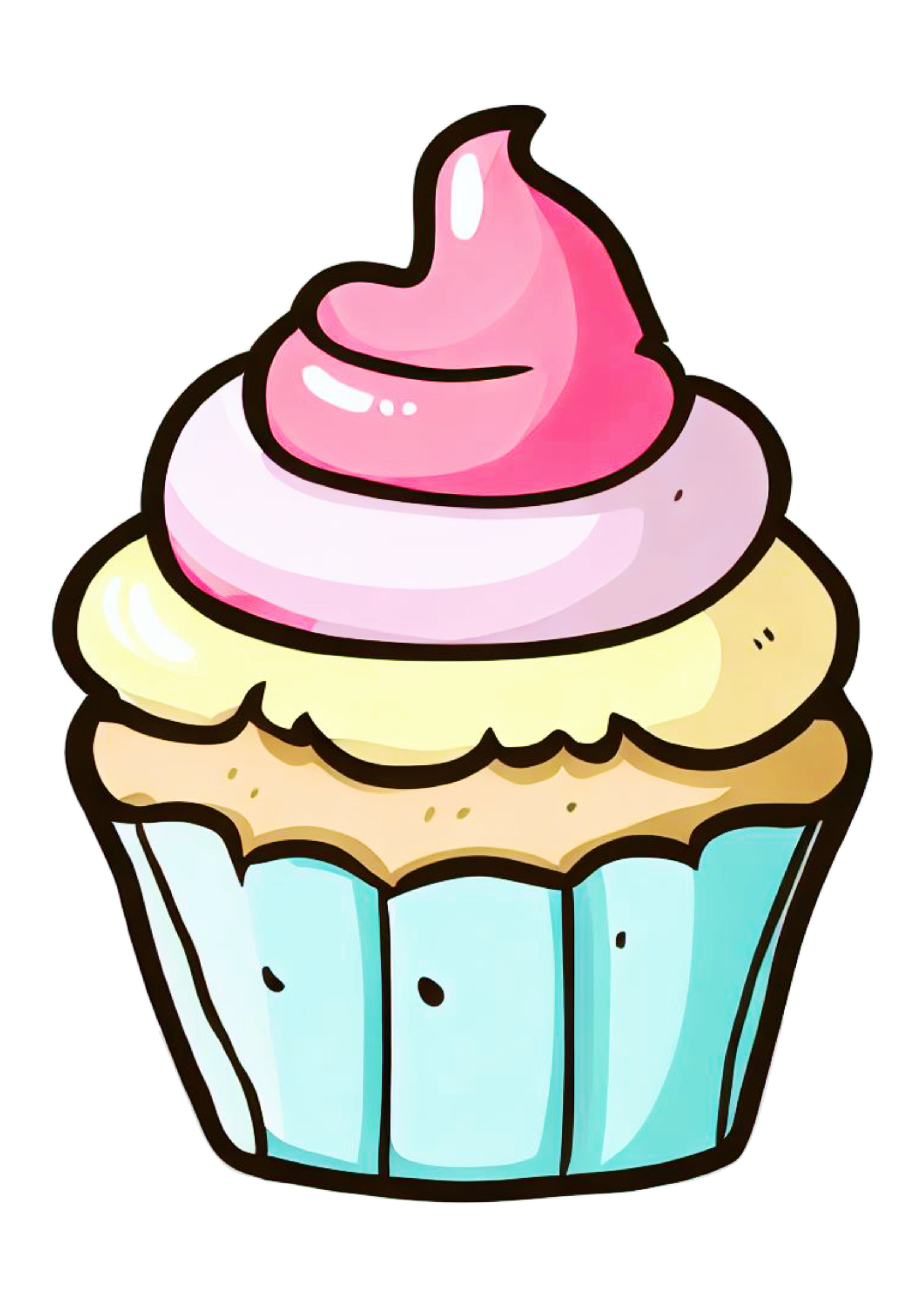 Bolinho cupcake colorido imagem sem fundo desenho simples rosa png
