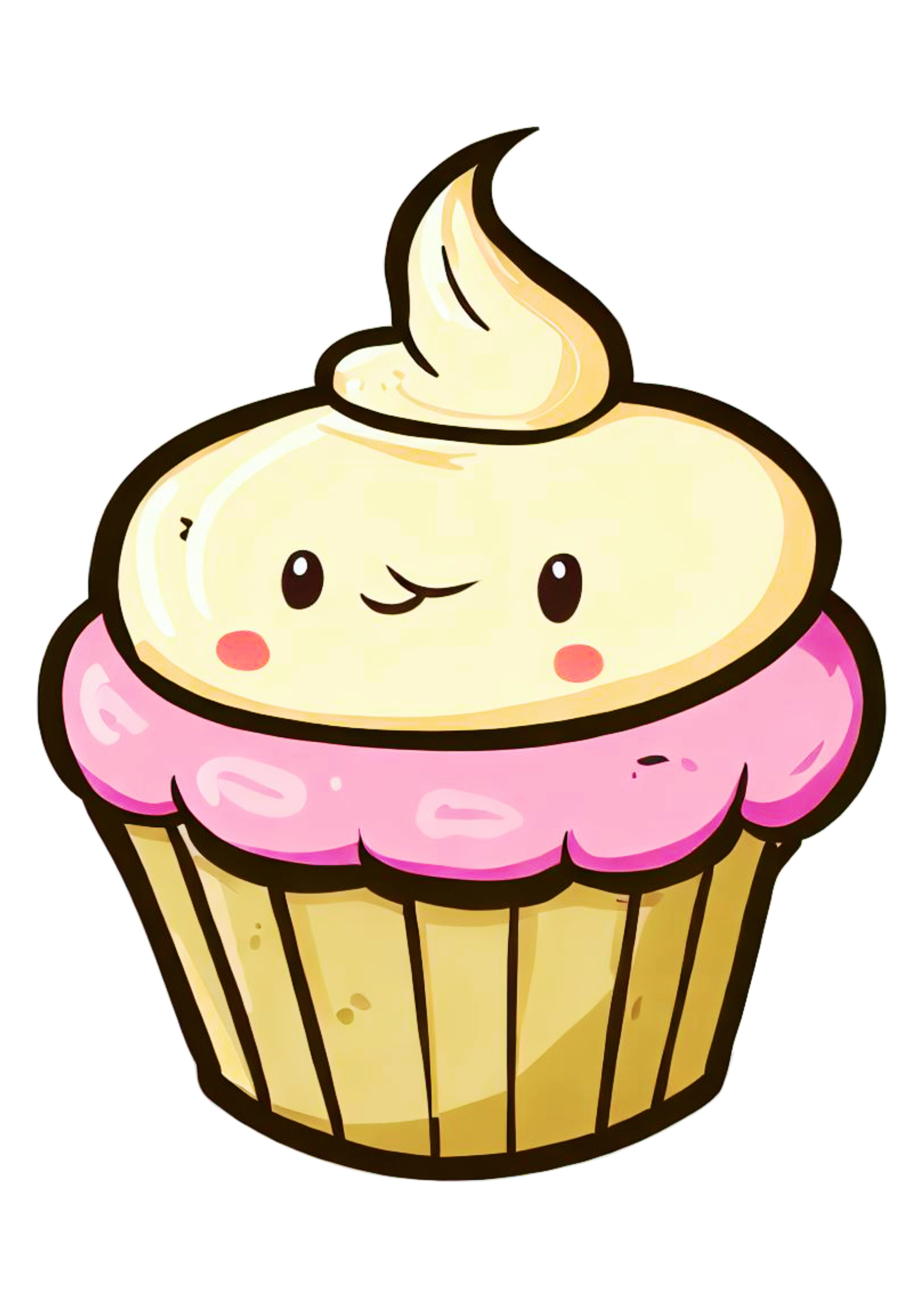 Bolinho cupcake colorido imagem sem fundo desenho simples rosa docinho png