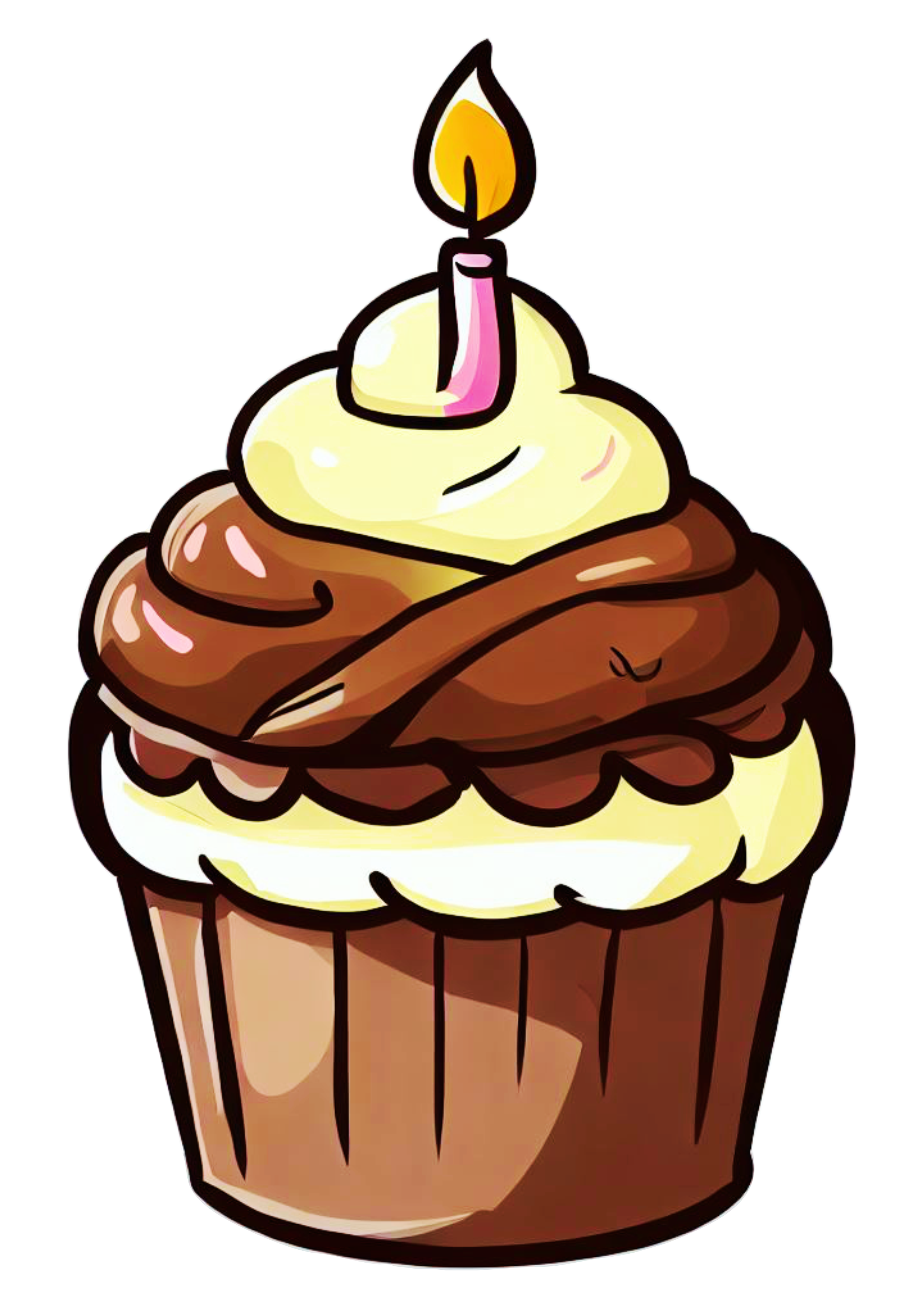 Bolinho cupcake colorido imagem sem fundo desenho simples docinho chocolate png