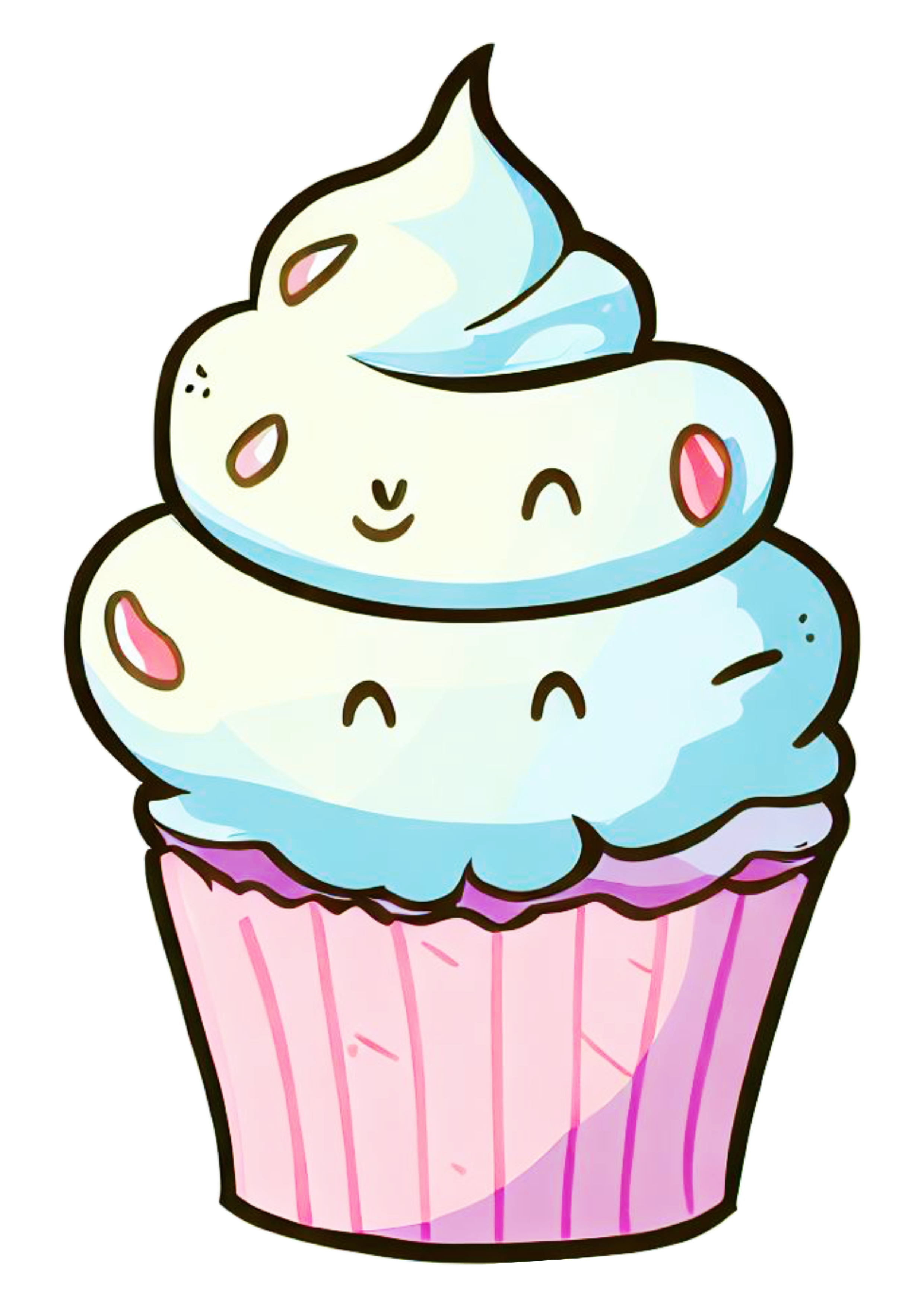 Bolinho cupcake colorido imagem sem fundo desenho simples docinho merengue png