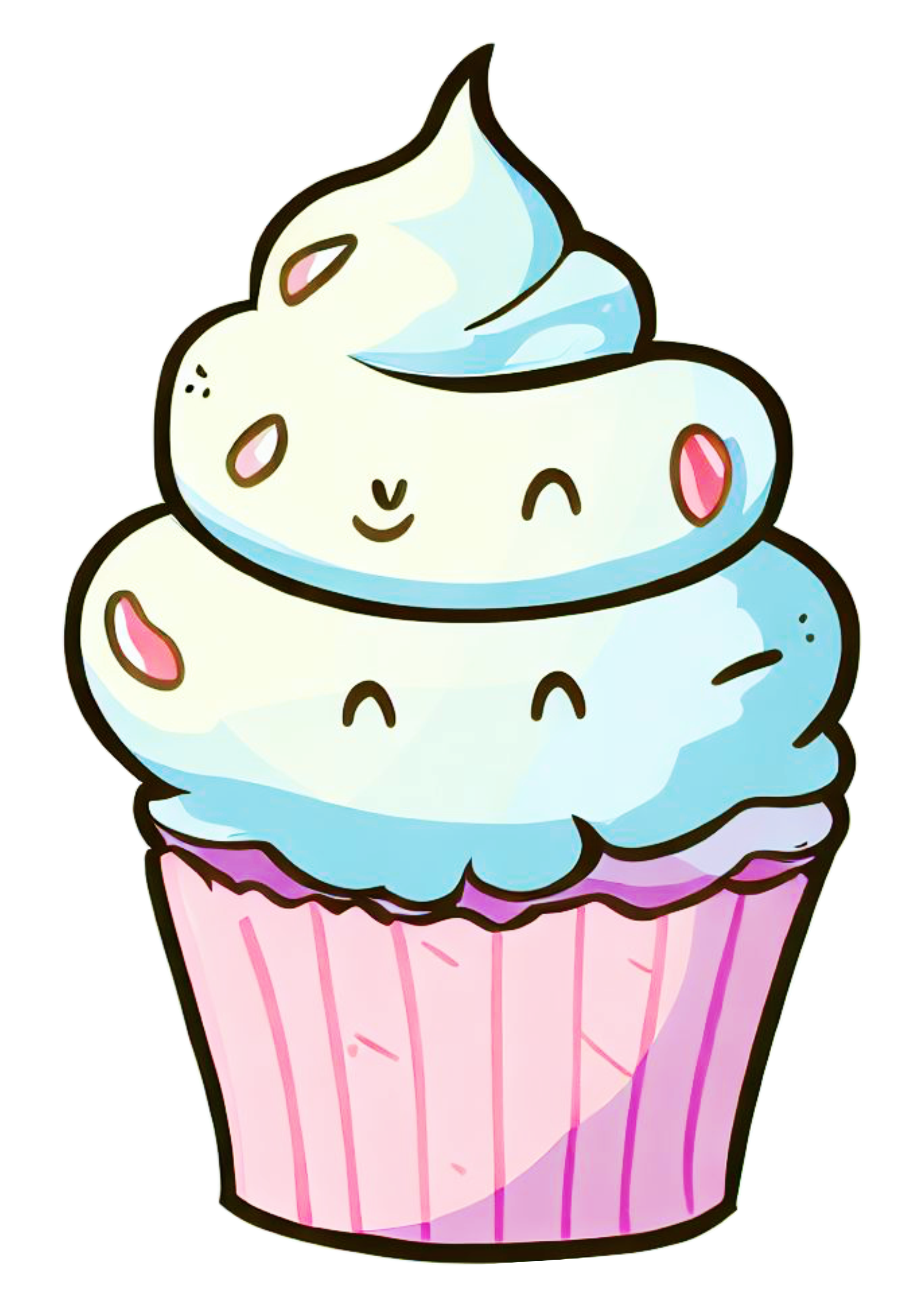 desenho kawaii cupcake - Como Fazer Artesanatos