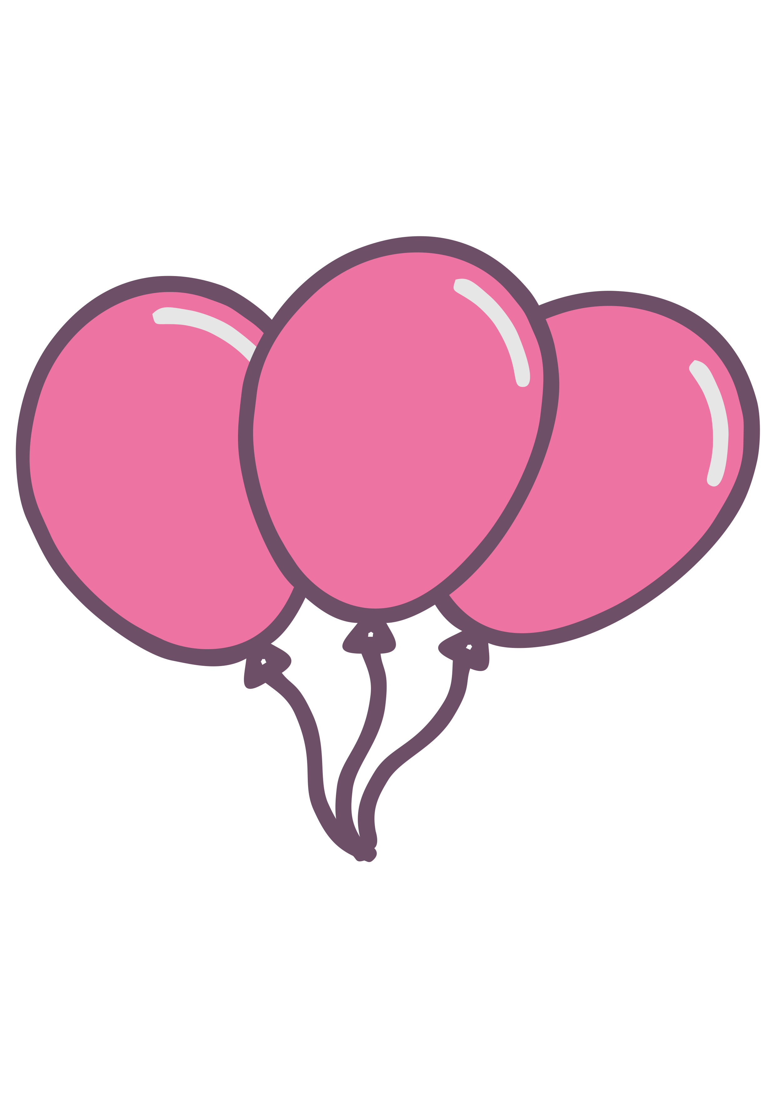 Balões de aniversário rosa com lilás decoração de festa ilustração png