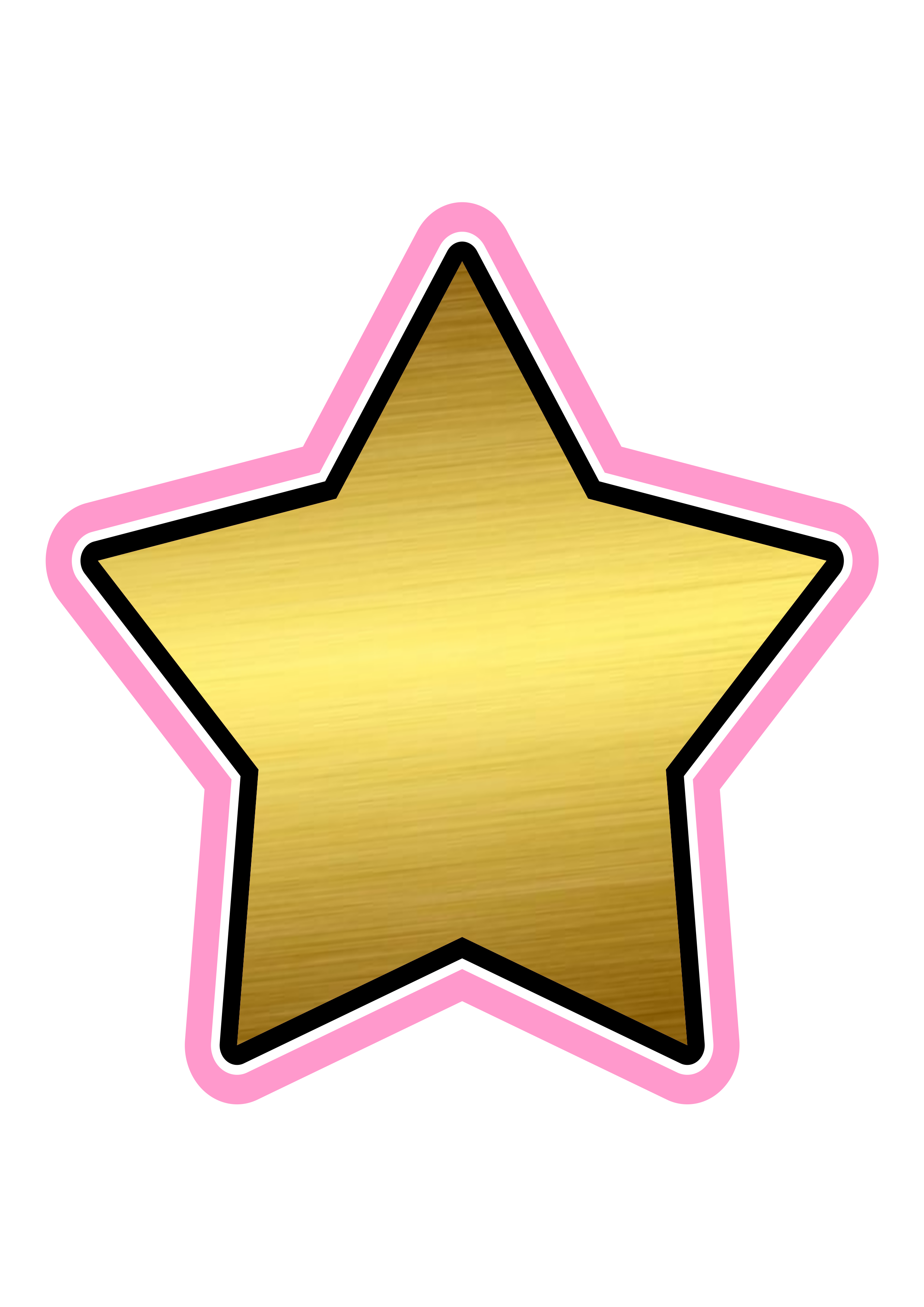Estrela dourada com rosa imagem fundo transparente png