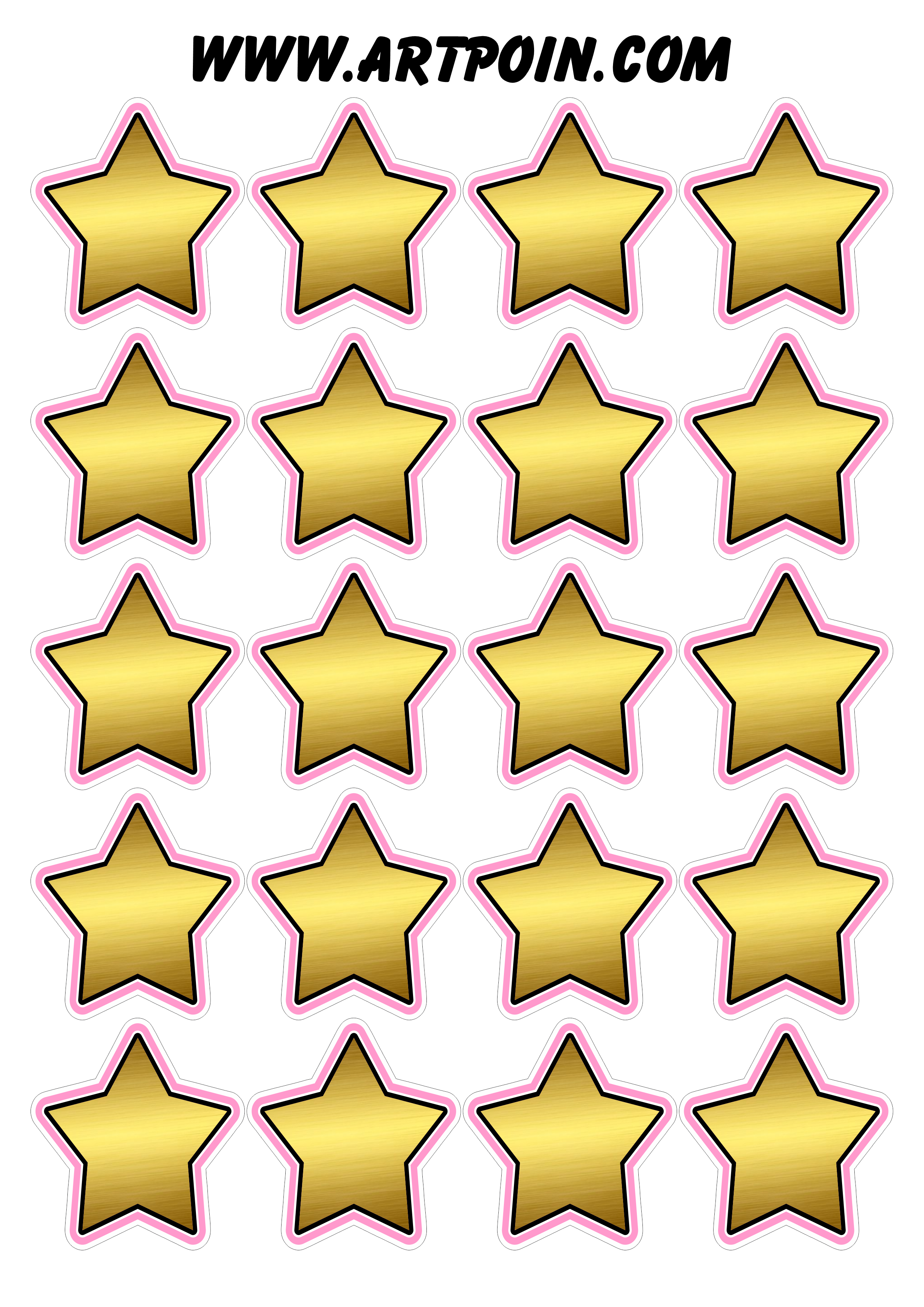Estrela dourada com rosa imagem adesivo tag sticker decoração 20 imagens png