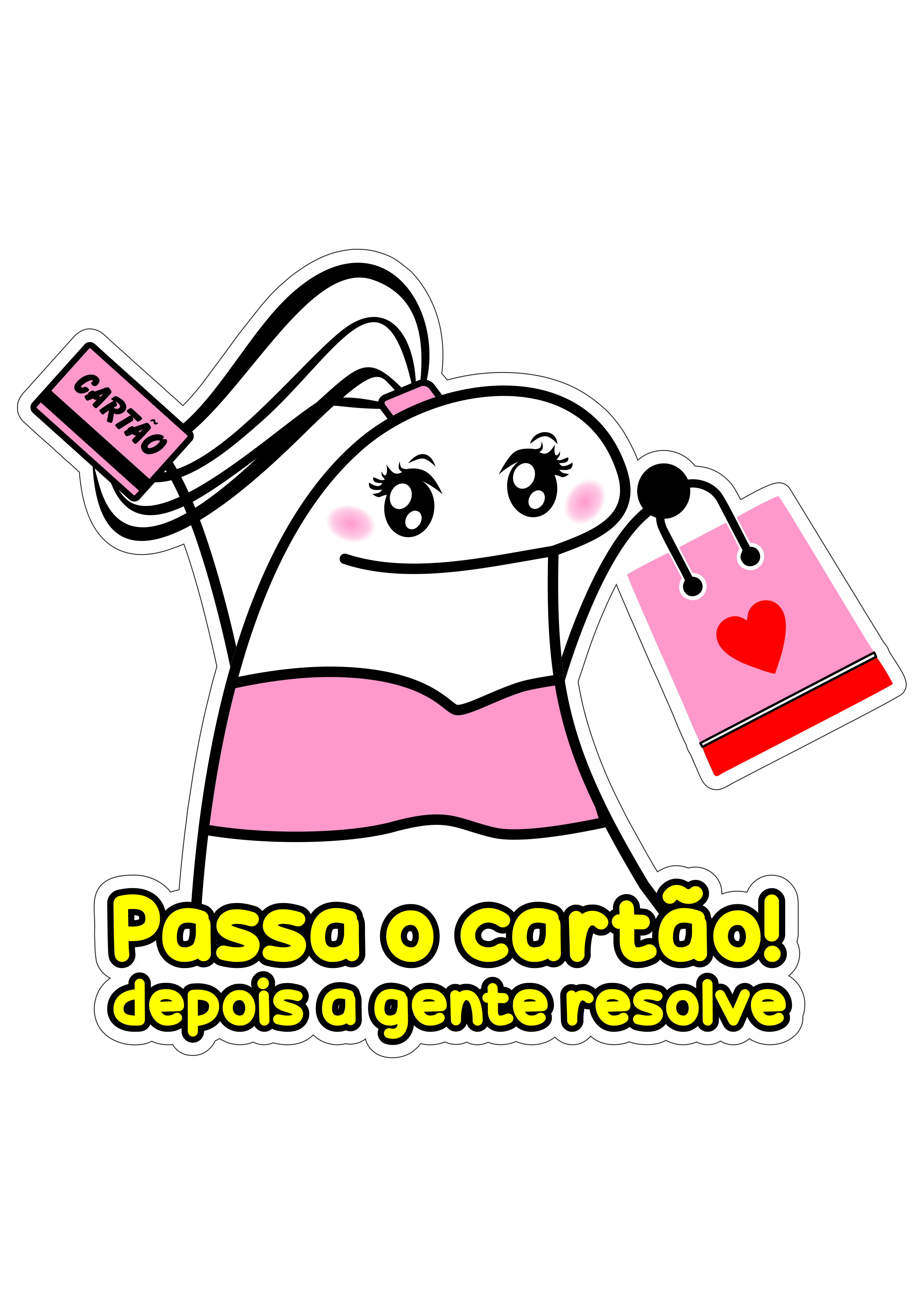 Flork of cows figurinha frases engraçadas passa o cartão depois a gente resolve comprinhas png