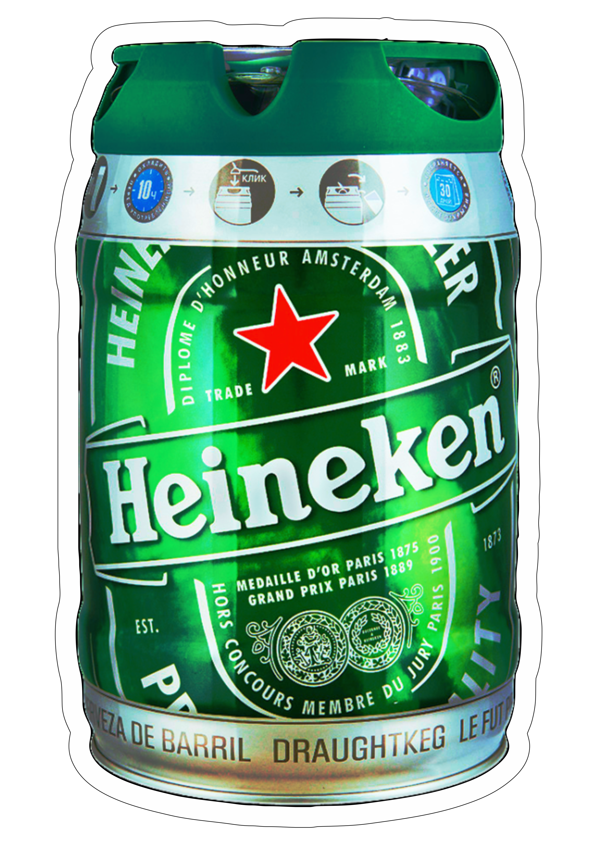 Cerveja Heineken barril depósito de bebidas fundo transparente alta qualidade png