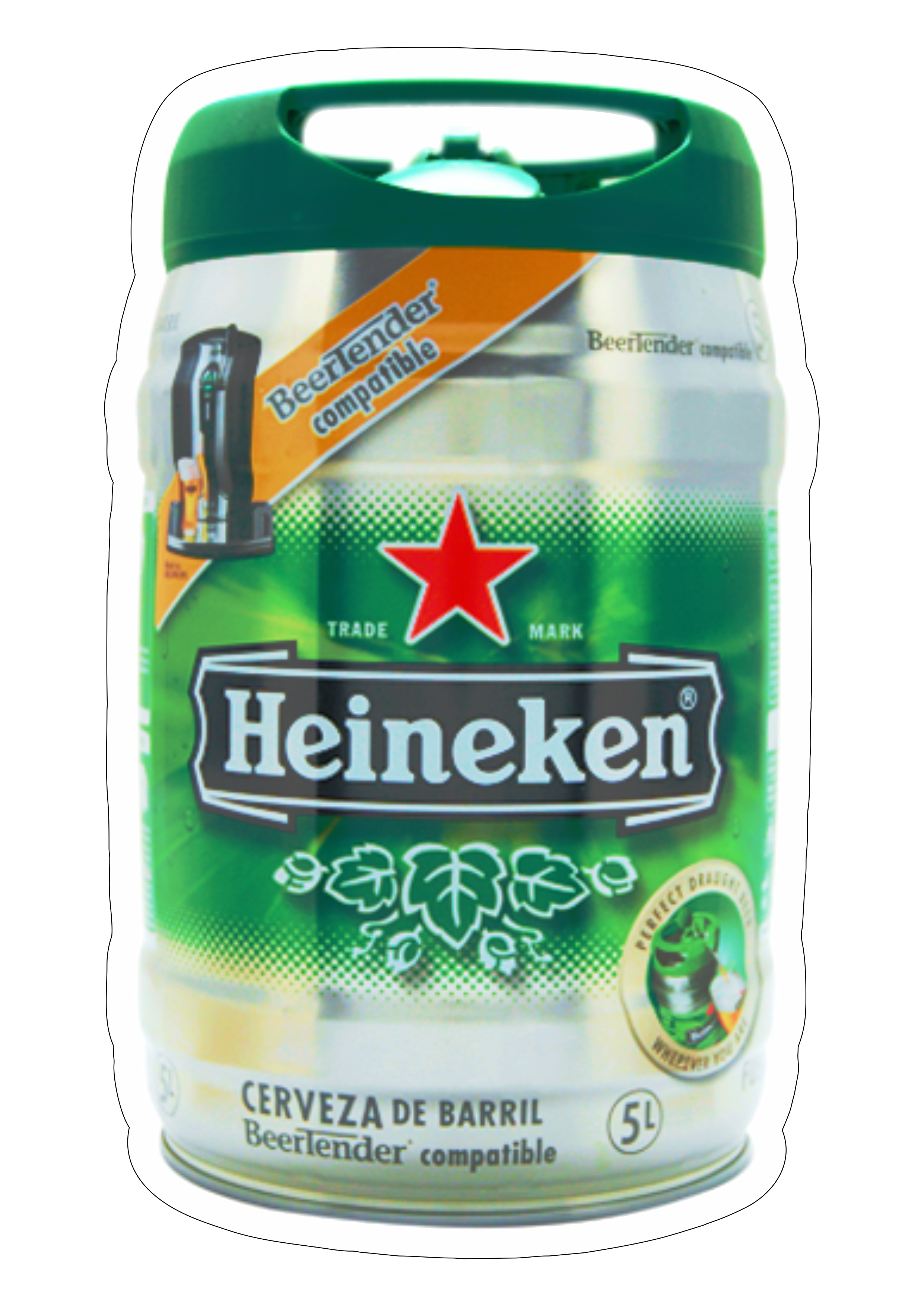 Cerveja Heineken barril depósito de bebidas fundo transparente alta qualidade contorno png