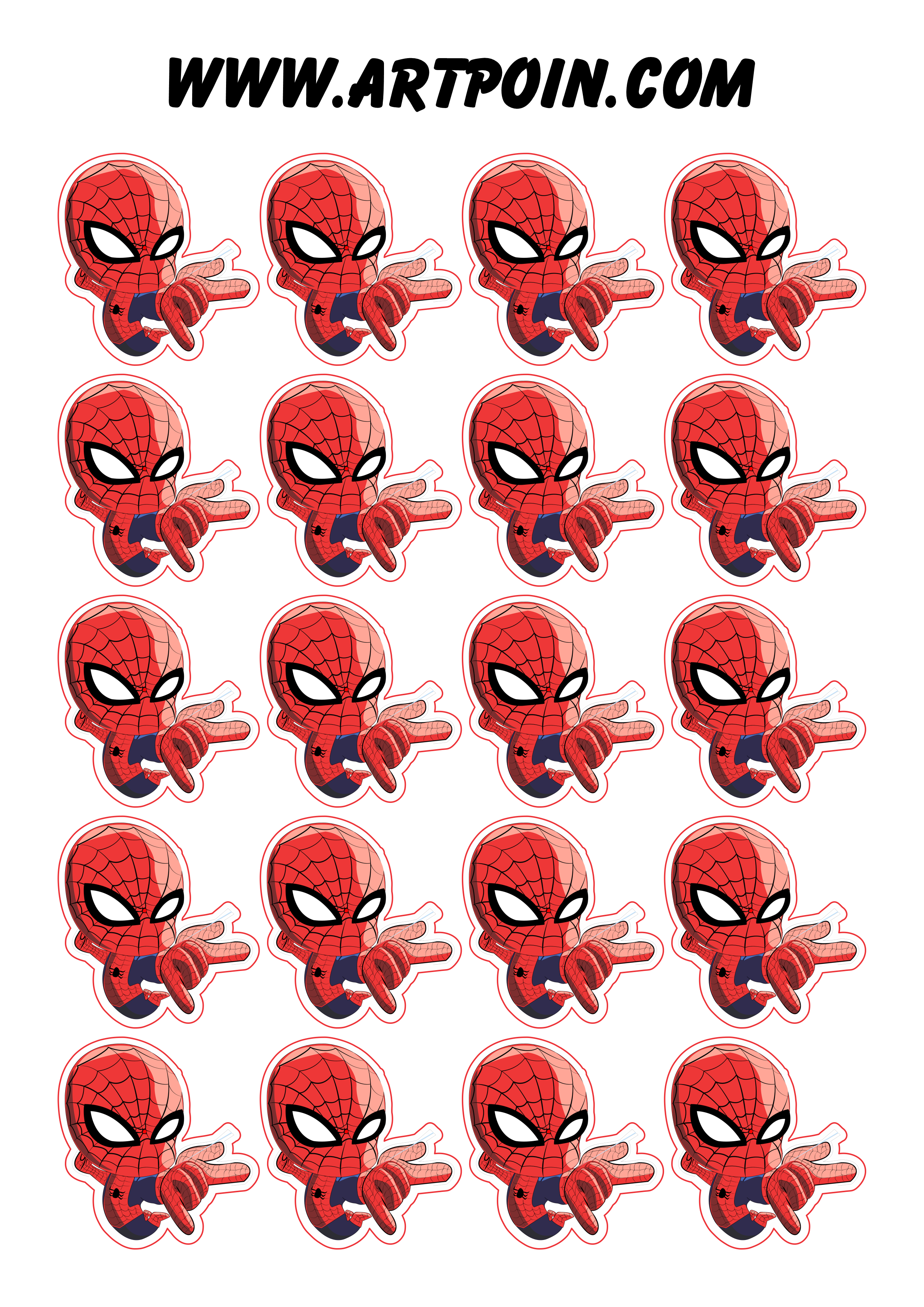 Homem-Aranha desenho adesivo tag sticker várias imagens para decoração de festa artigos de papelaria festa infantil png