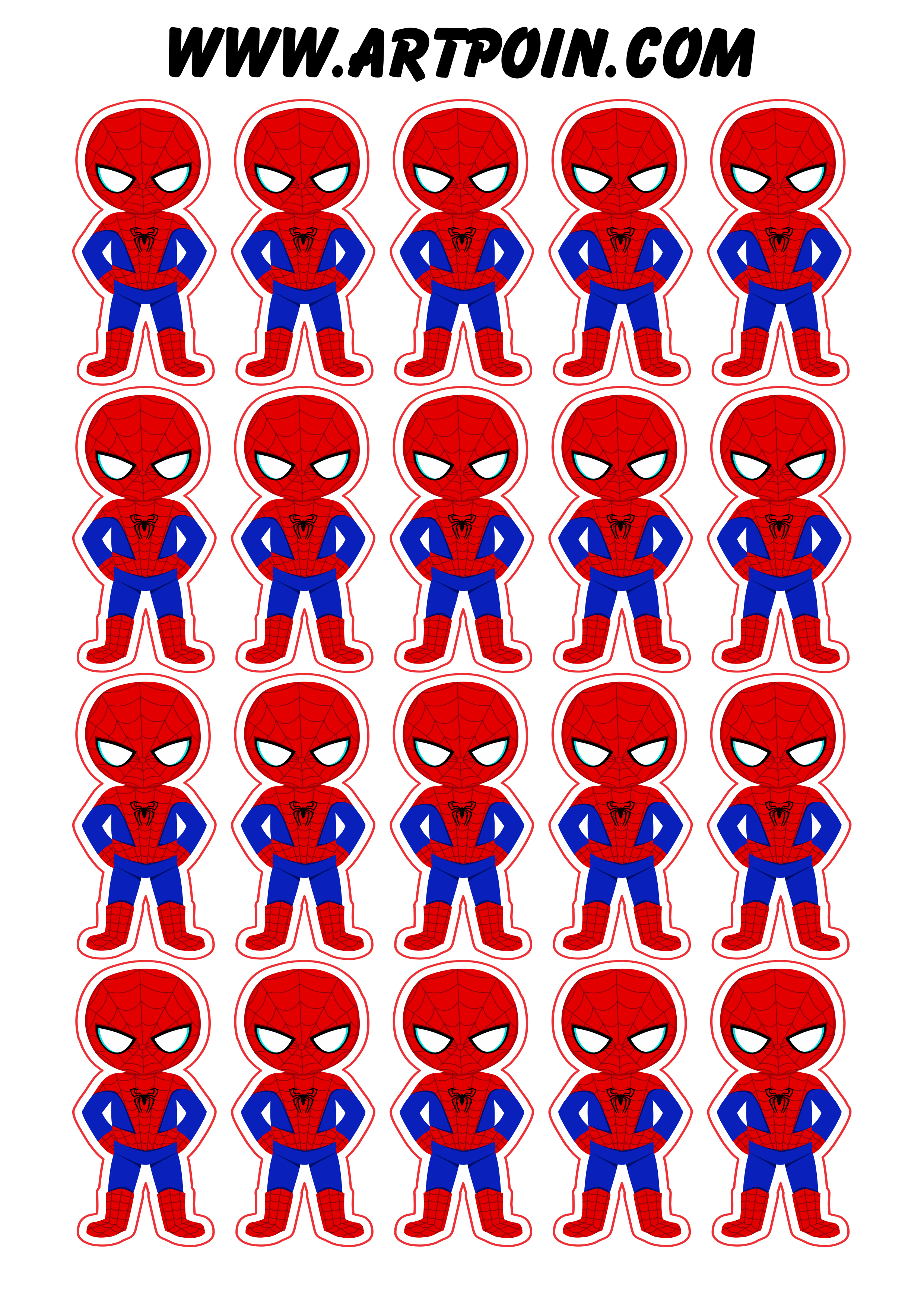 Homem-Aranha desenho adesivo tag sticker várias imagens para decoração de festa png