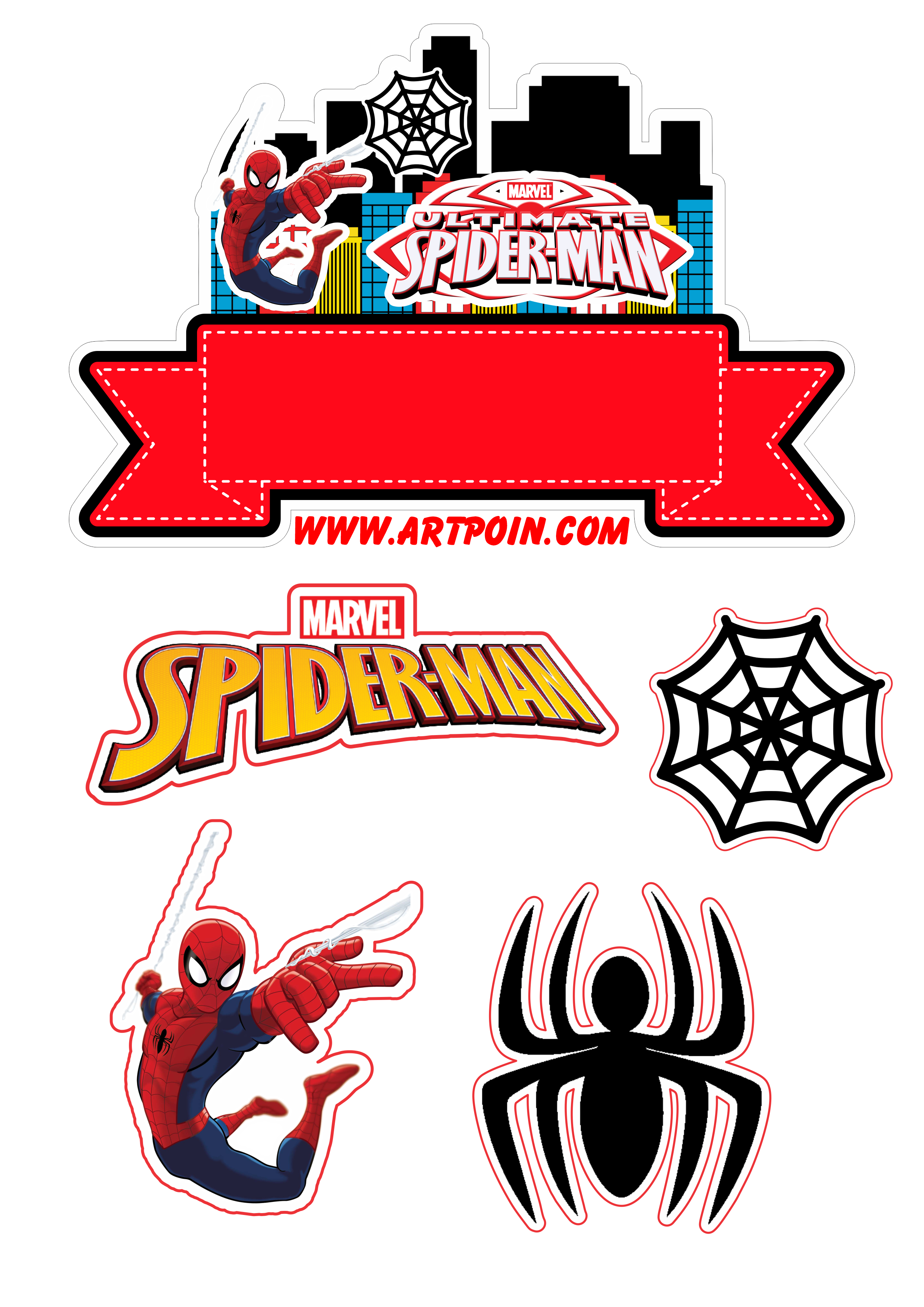 Figura Decorativa para Bolos Spiderman Marvel