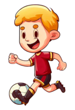 ilustração de jogador de futebol de estilo simples de desenho animado  chutando uma bola 12653294 Vetor no Vecteezy