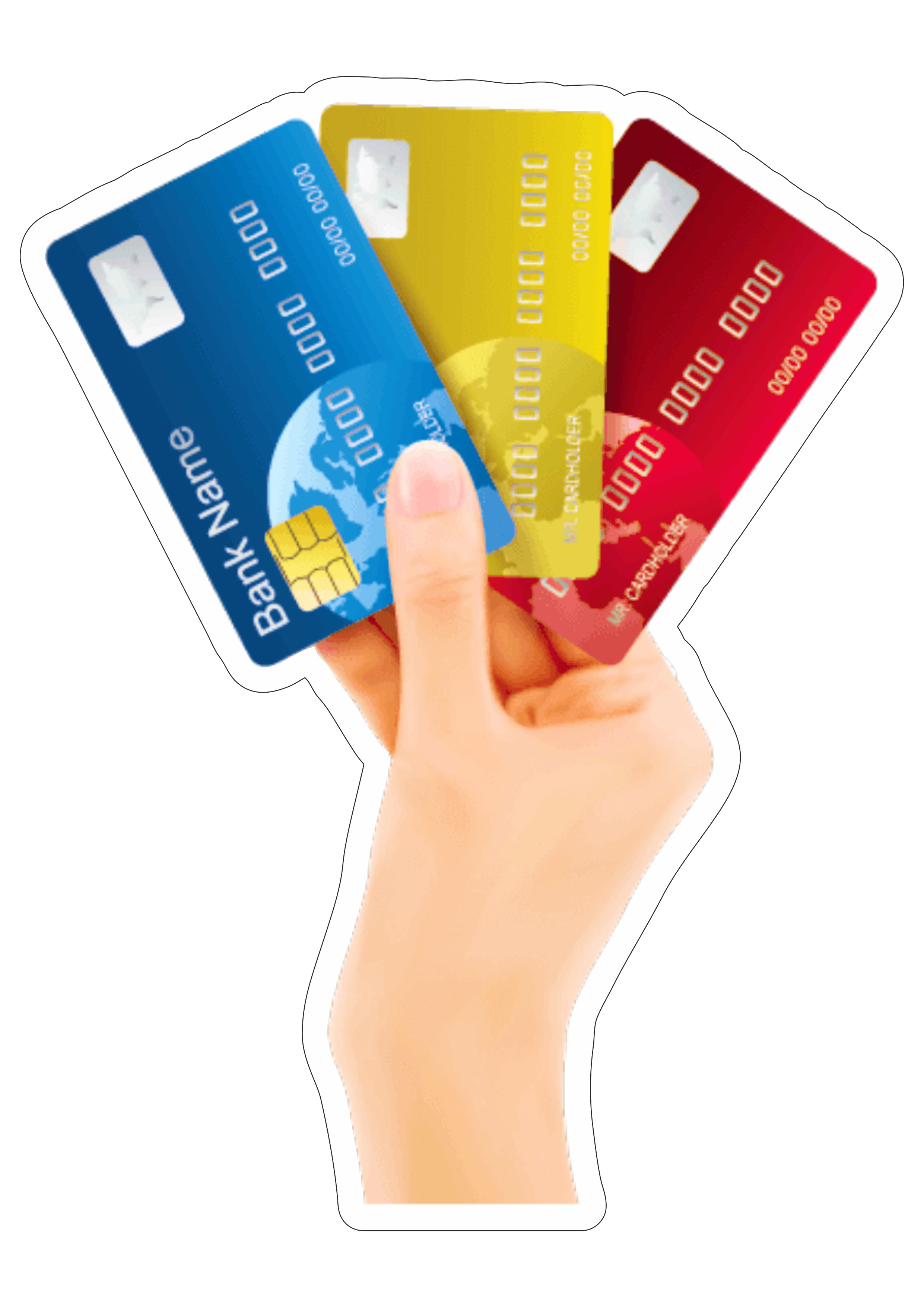 Mão com cartão de crédito dinheiro imagem desenho artes gráficas para impressão png