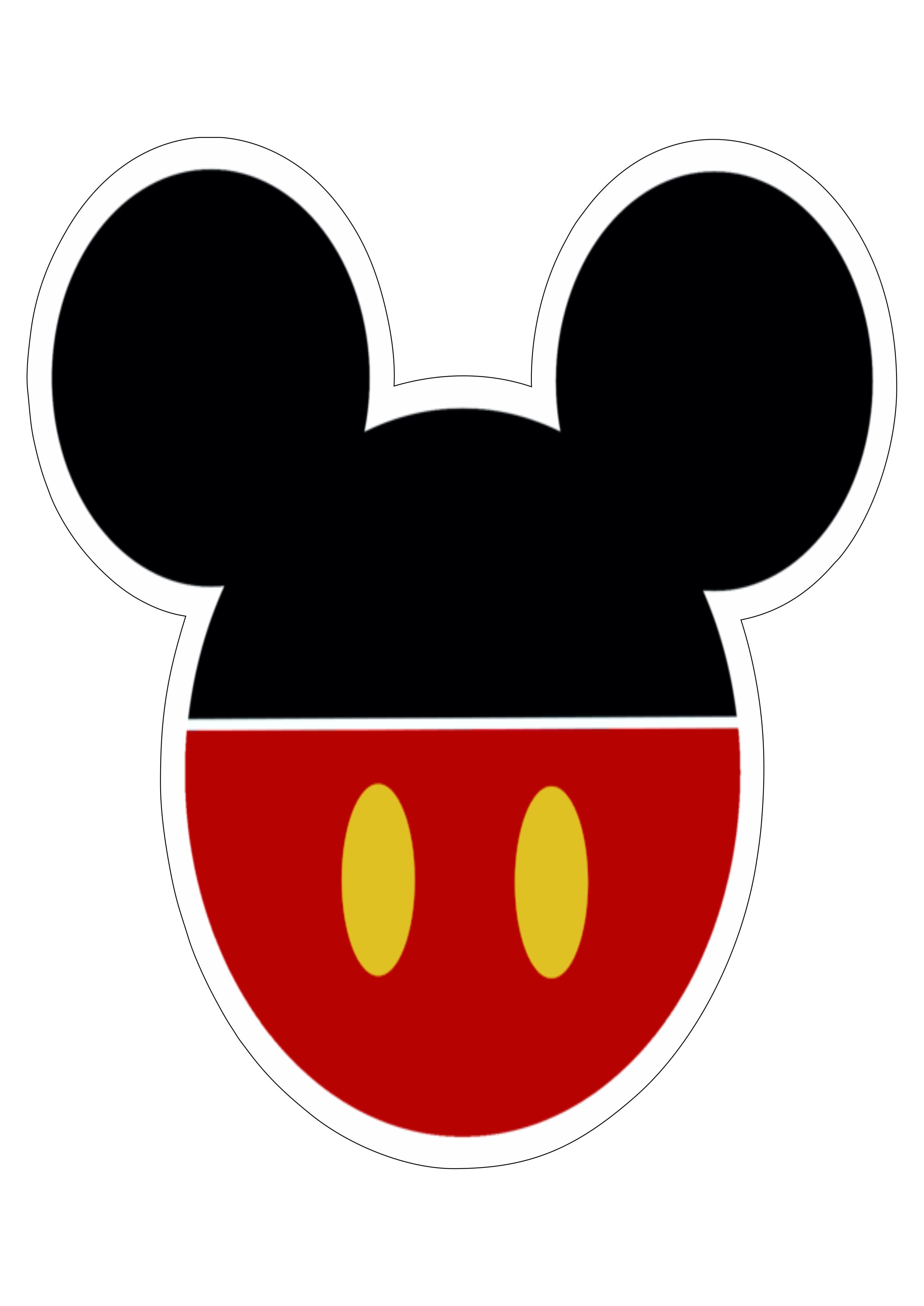 Disney Plus Mickey Mouse cabeça personagem fictício desenho animado infantil decoração de festa imagem sem fundo com contorno png