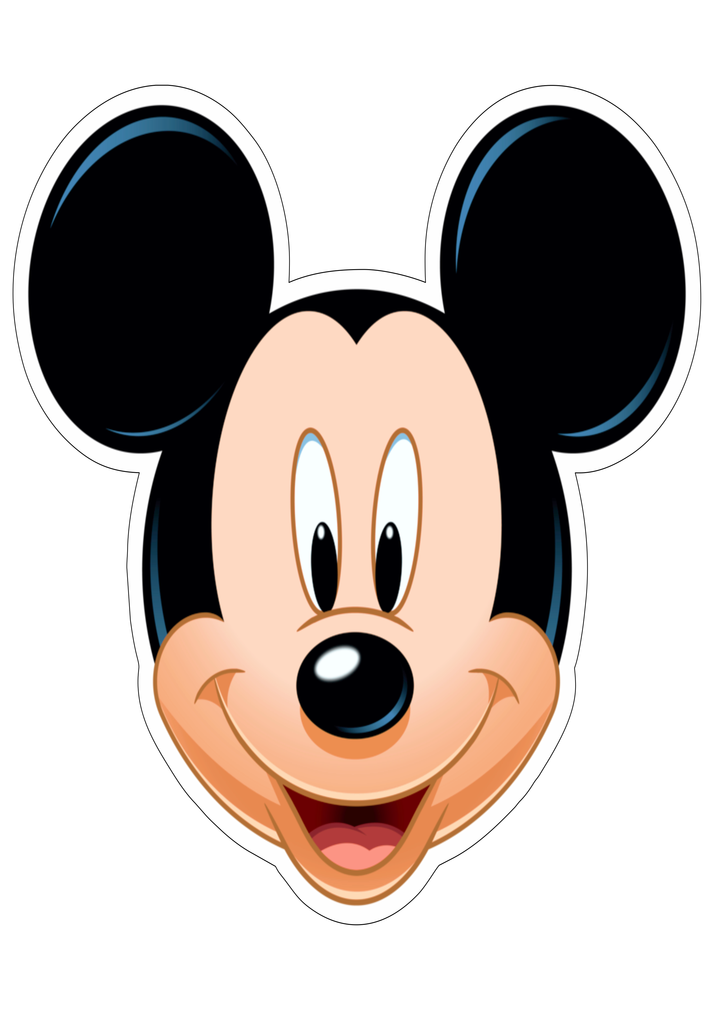 Disney Plus Mickey Mouse cabeça personagem fictício desenho animado infantil ilustração imagem sem fundo com contorno png
