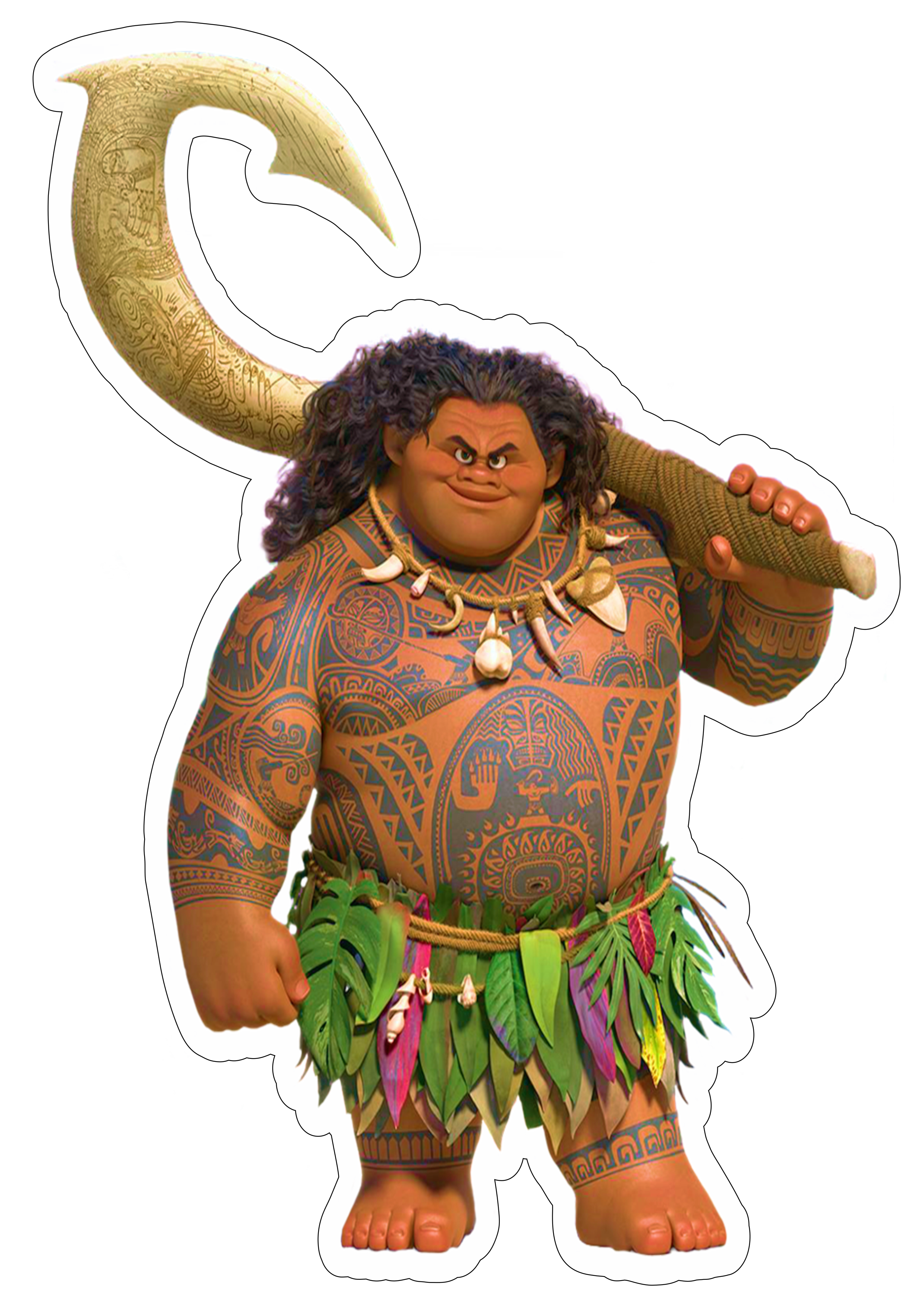 Moana Mauí guerreiro Hawaii desenho filme infantil animação disney personagem fictício tropical imagem sem fundo artes gráficas png