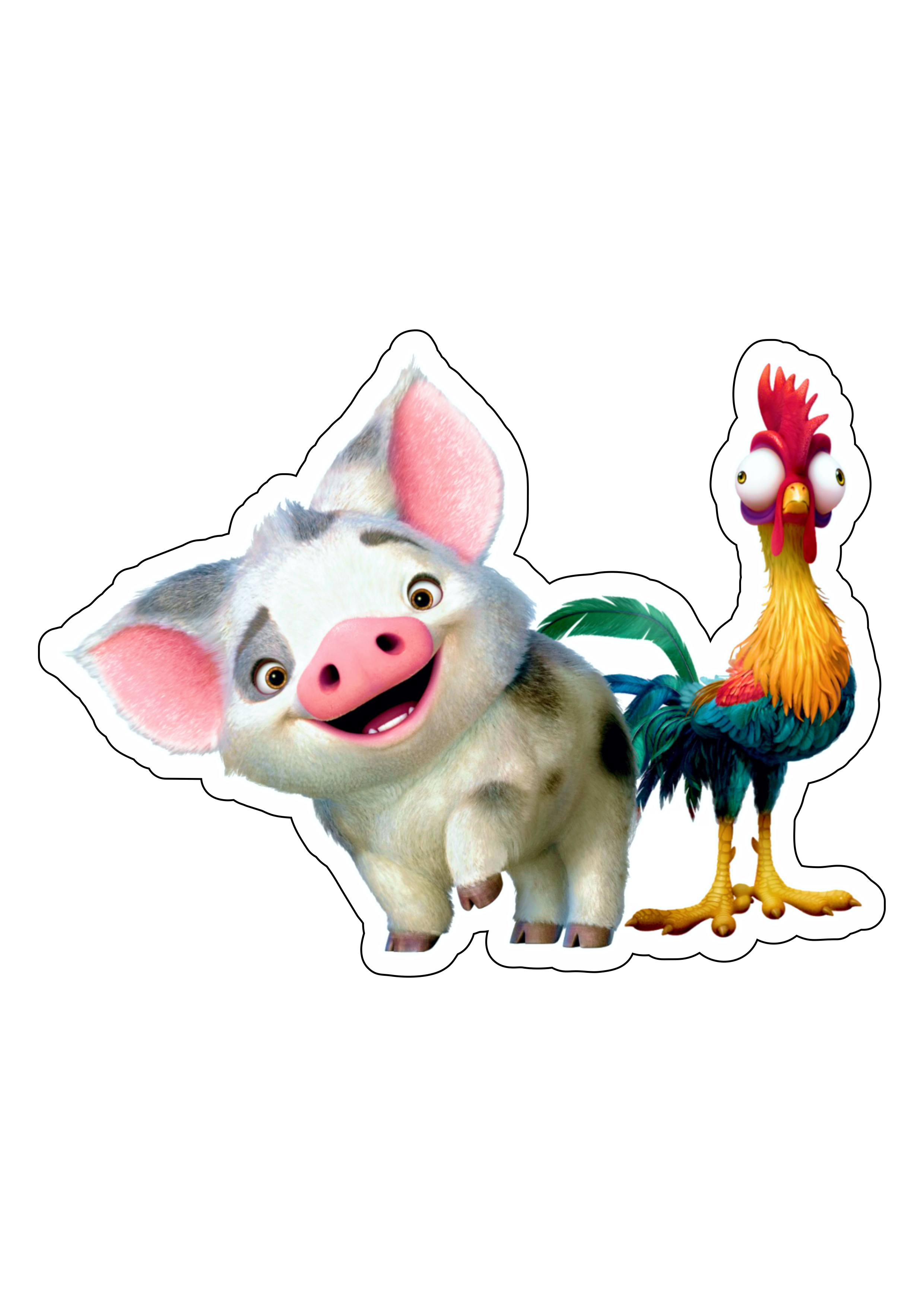 Moana porquinho e galinho desenho filme infantil animação disney personagem fictício tropical png