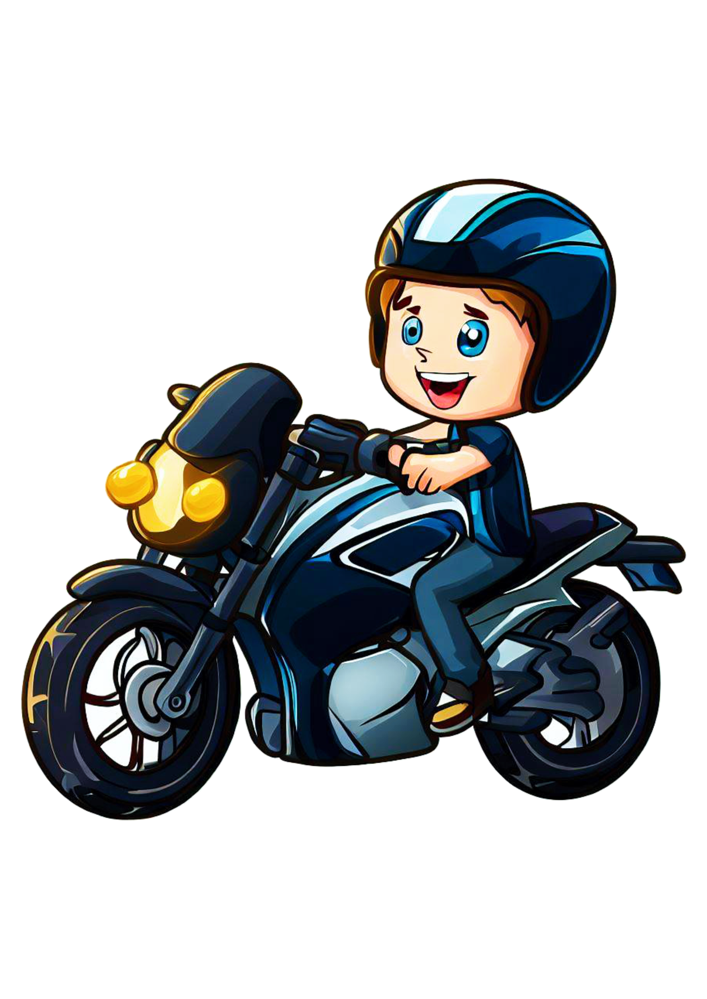 Motoboy tirando onda de moto motocicleta desenho colorido alta velocidade png