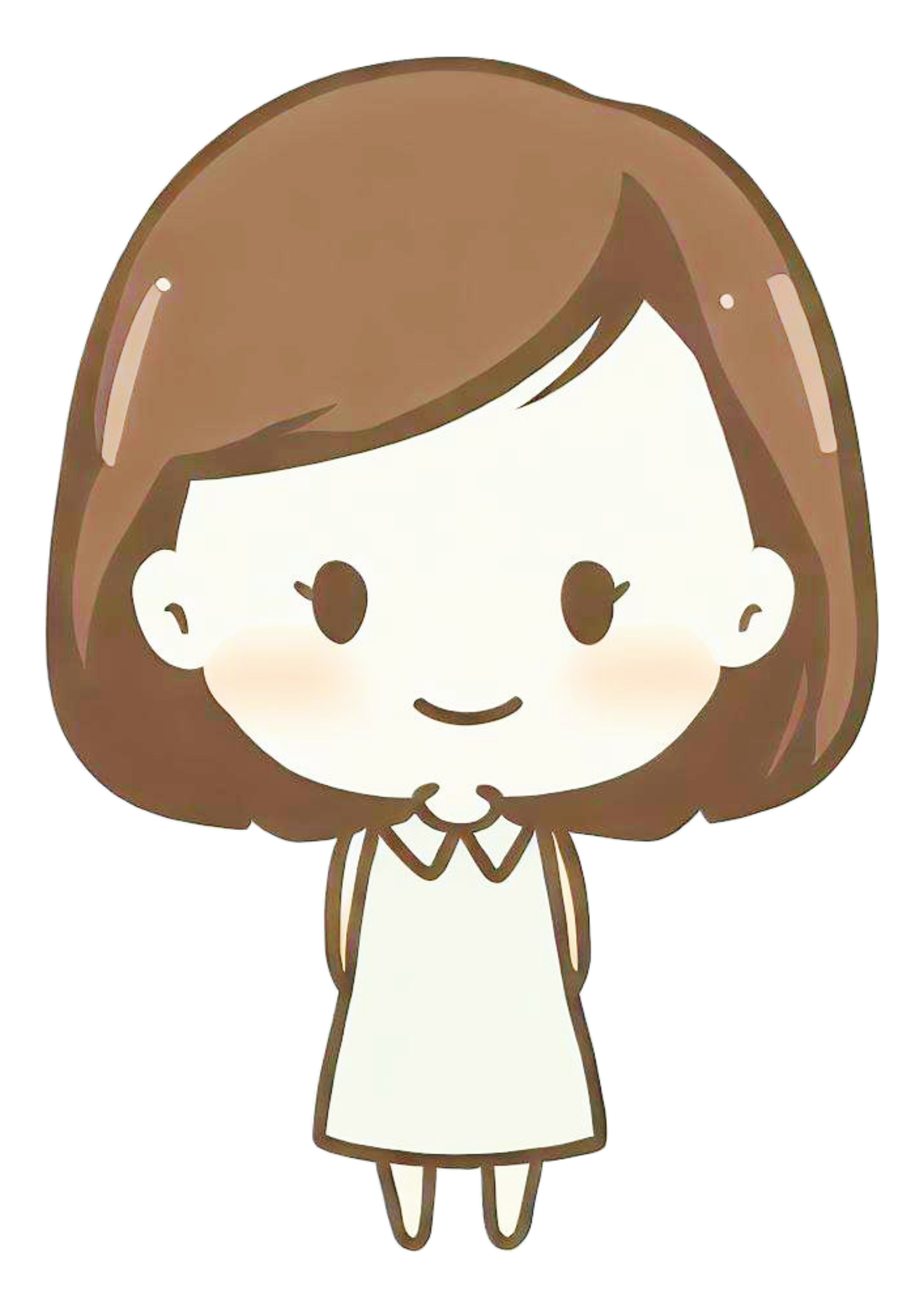 Bonequinha engraçada cabeçuda menina brinquedo toy pocket cute chibi desenho simples png