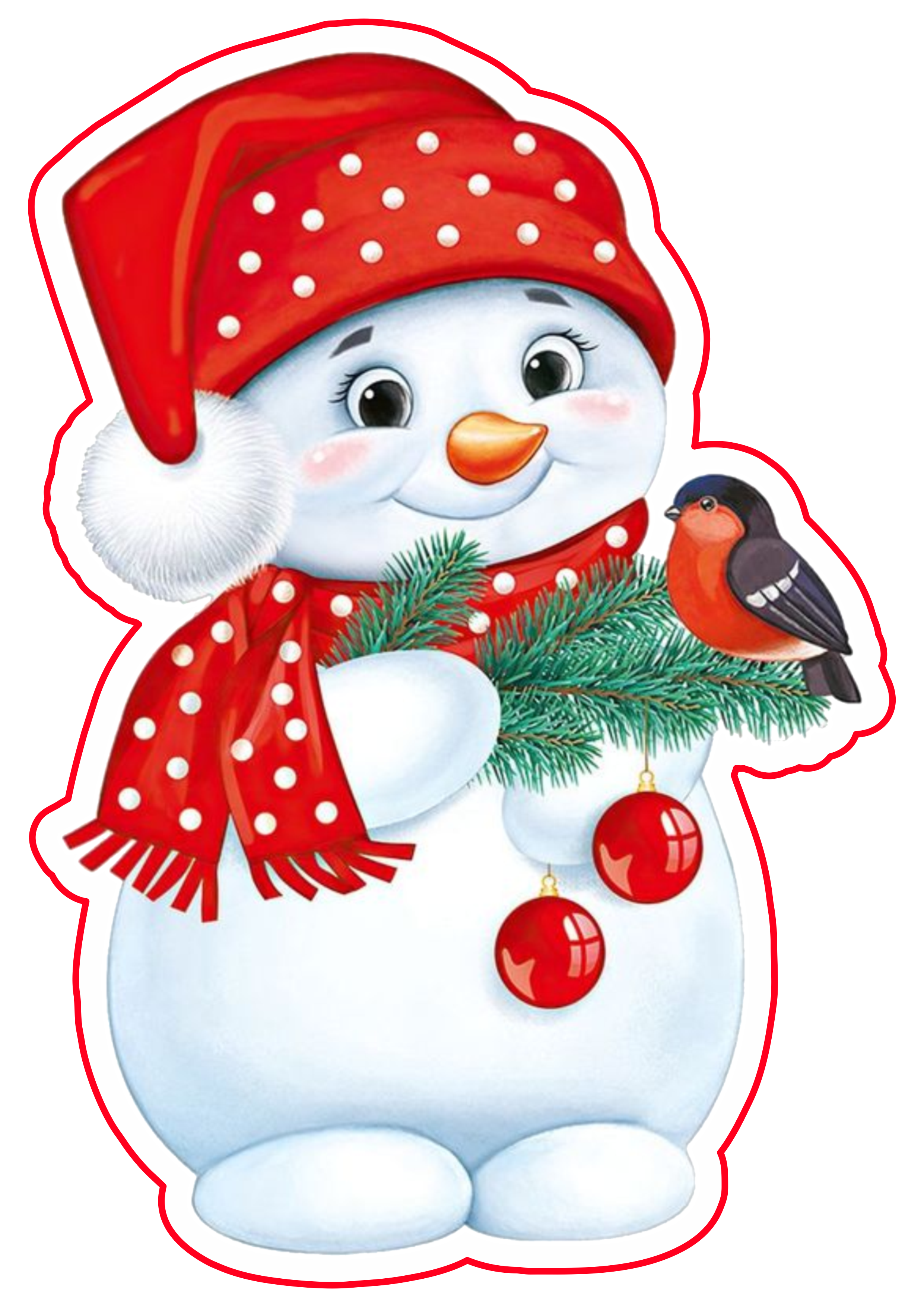 Natal imagens decorativas boneco de neve fofinho com passarinho png