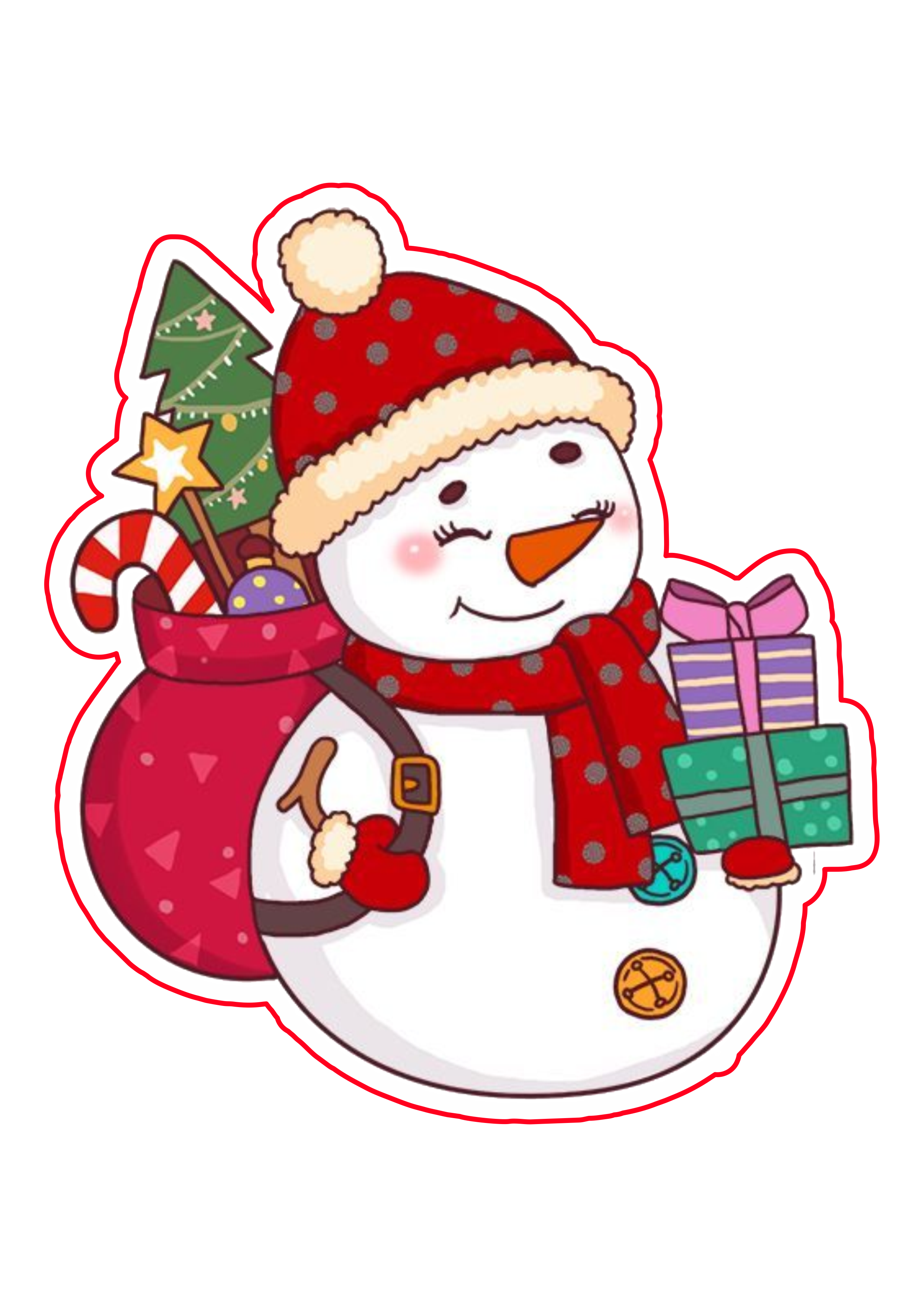 Natal imagens decorativas boneco de neve saco de presentes png