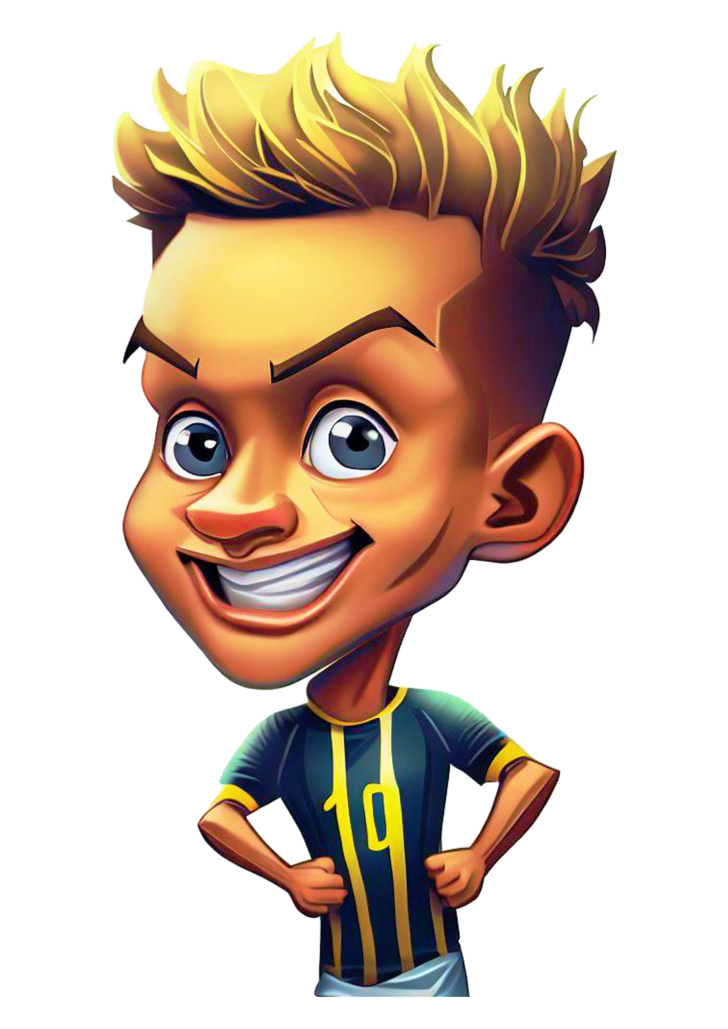 Jogador de futebol desenho animado caricatura Neymar esporte ilustração  imagem sem fundo png