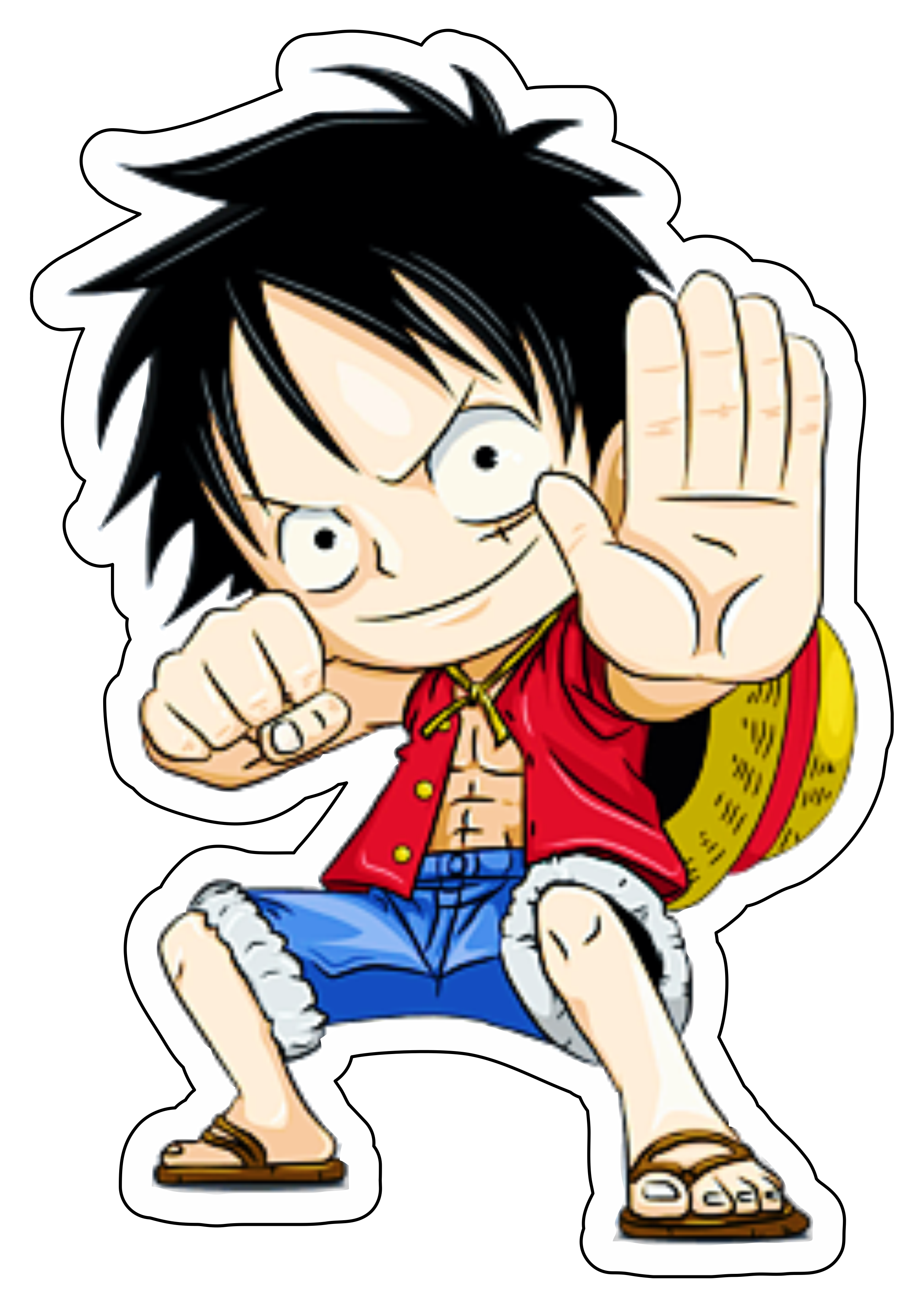 One piece Luffy rei dos piratas desenho cute chibi anime japonês gomu gomu no pistol png