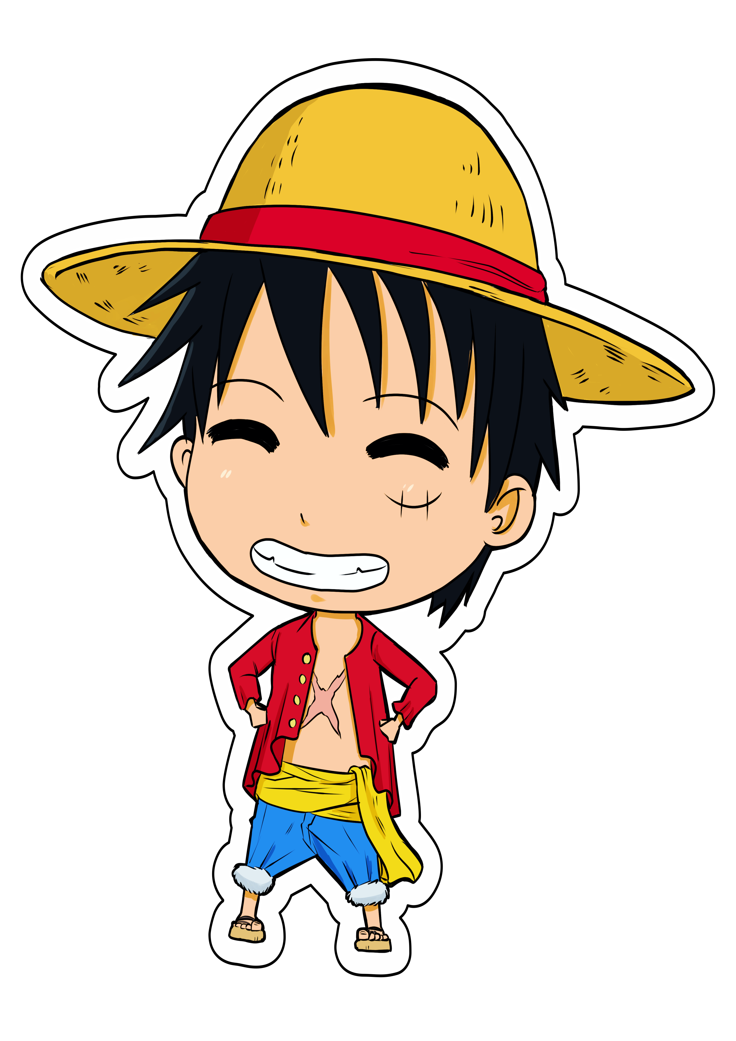 One piece Luffy rei dos piratas desenho cute chibi anime japonês drawing cartoon png