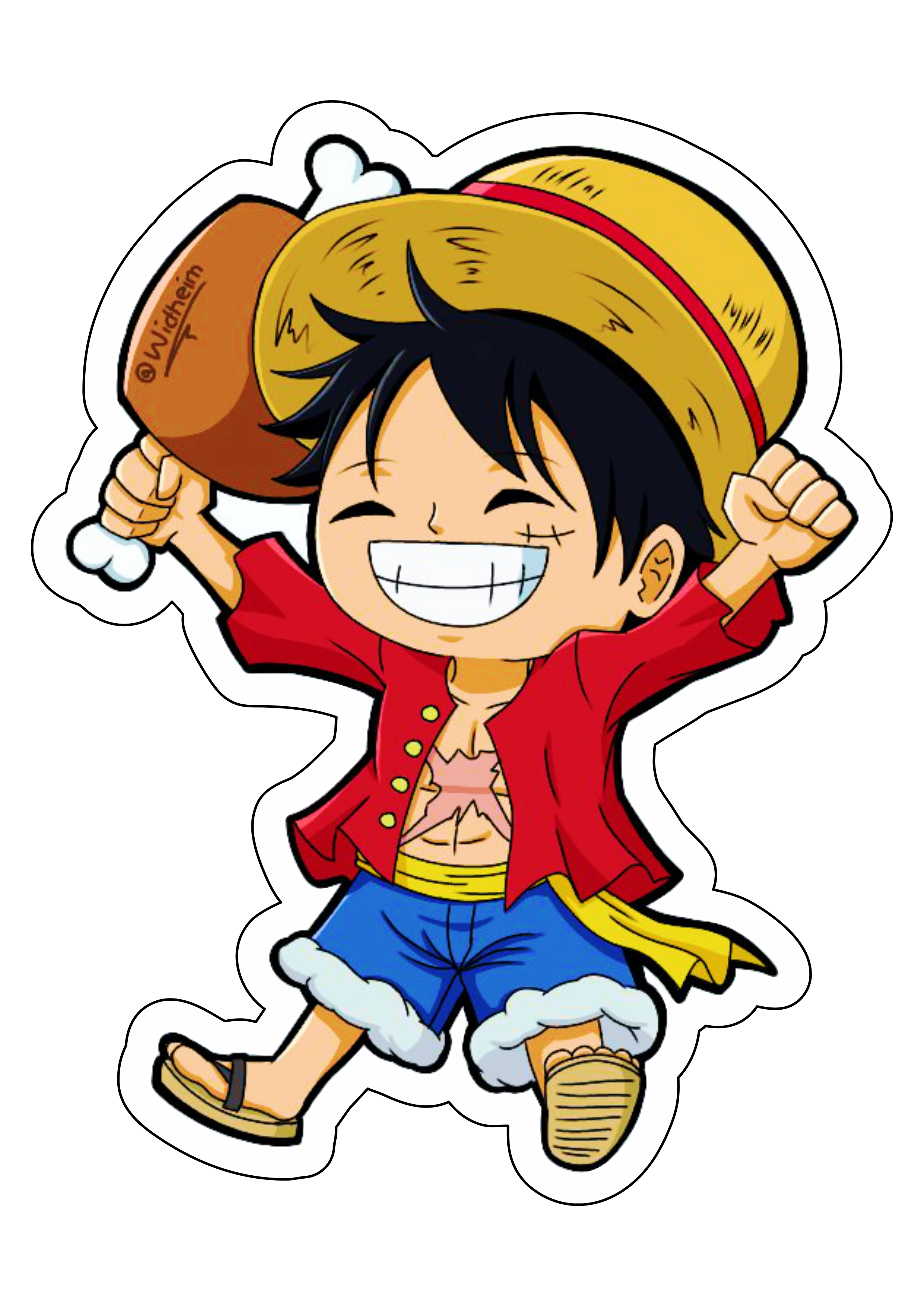 One piece Luffy rei dos piratas desenho cute chibi anime japonês