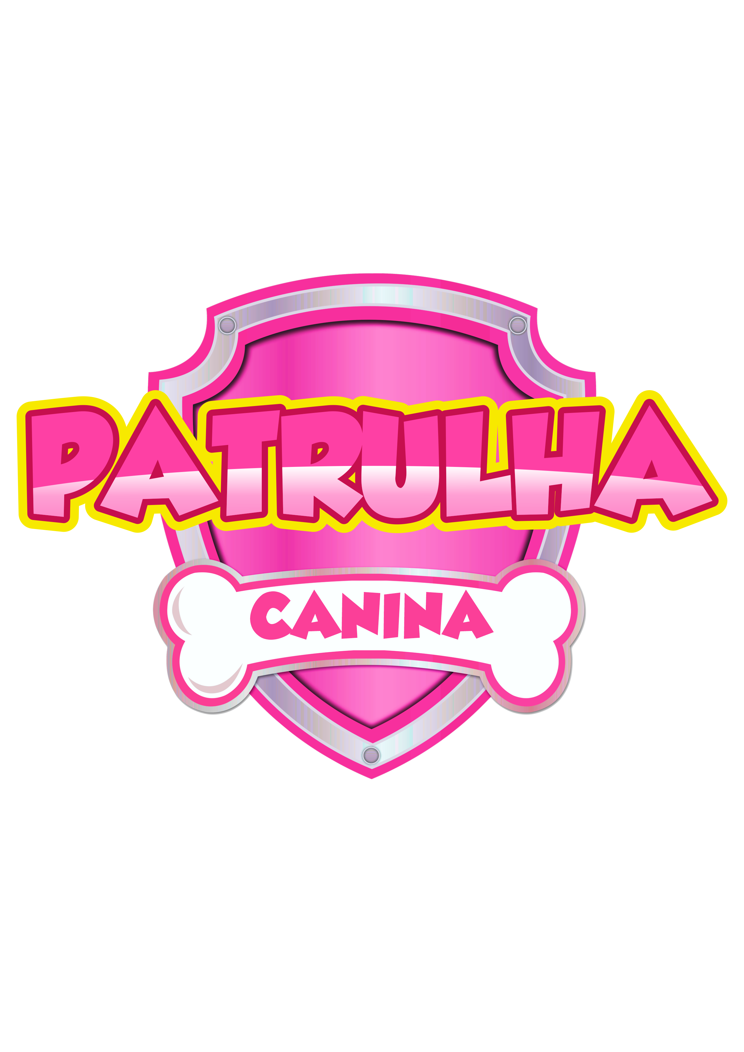 Patrulha canina rosa pink paw patrol desenho animado logomarca logo papelaria png