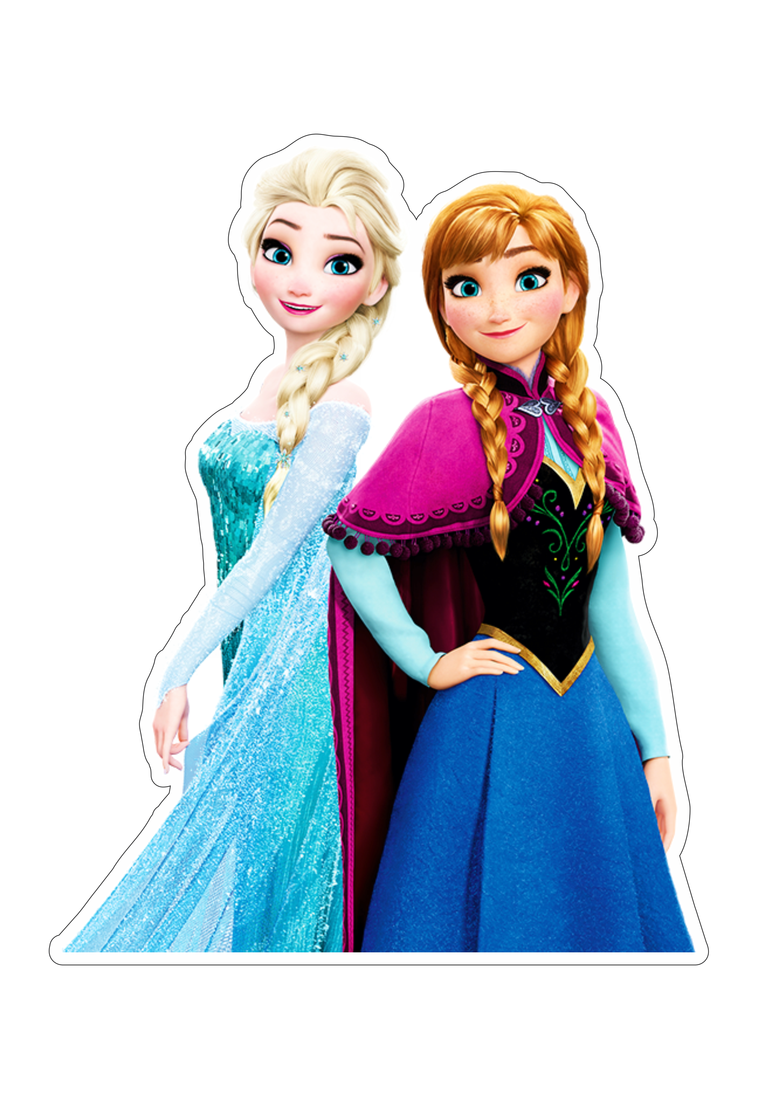 Frozen personagens princesa Elsa e Anna disney animação infantil uma aventura congelante streaming imagem sem fundo com contorno png