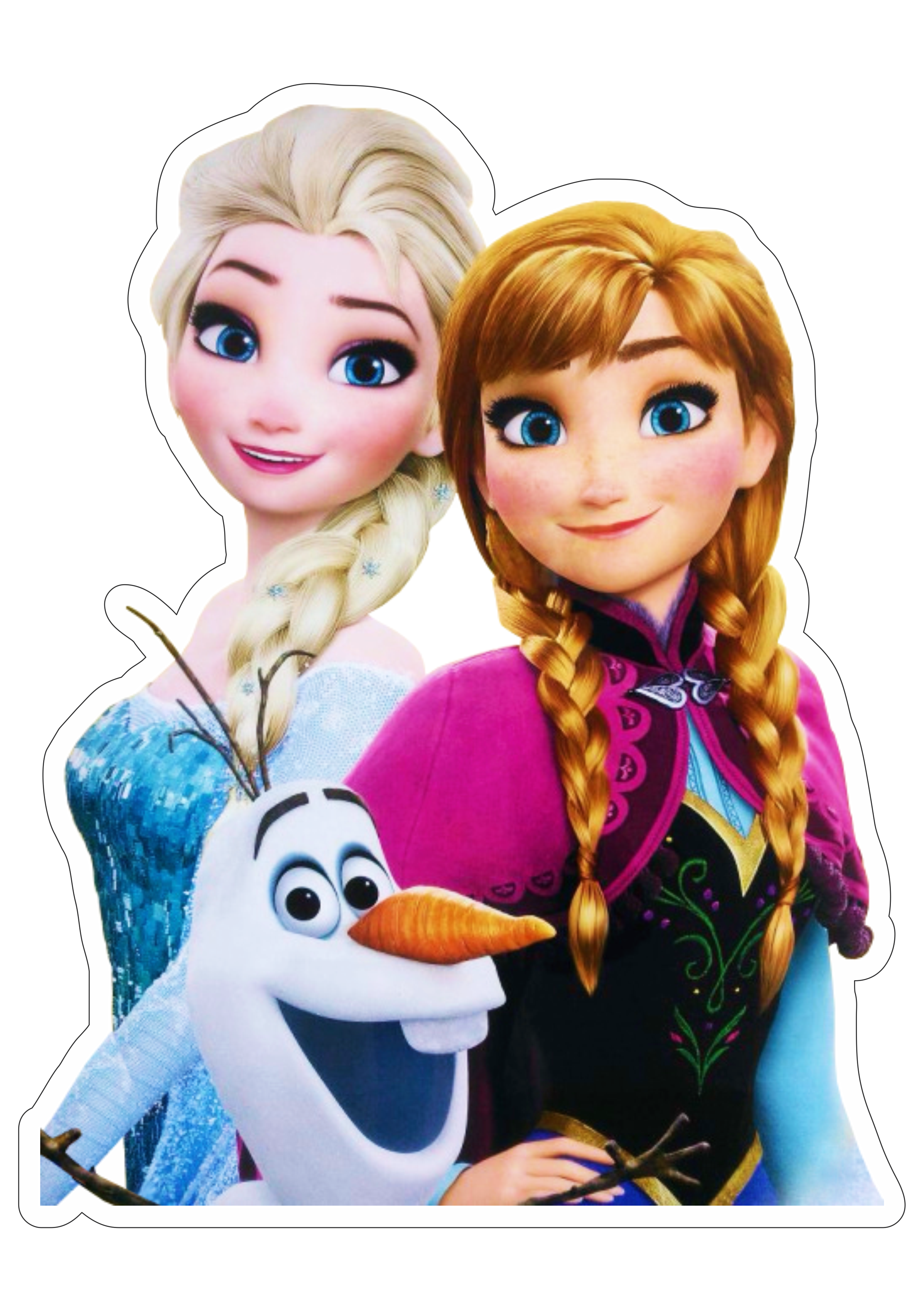 Frozen personagens princesa Elsa e Anna disney animação infantil streaming imagem sem fundo com contorno artes gráficas png