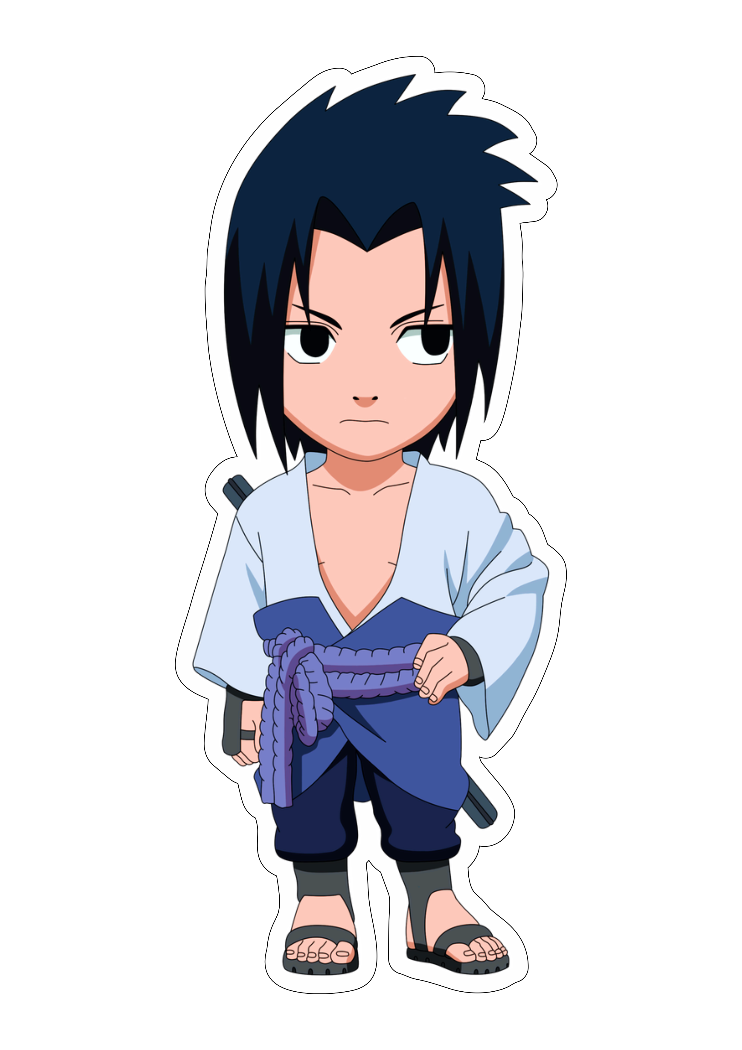 Naruto Shippuden cute chibi Sasuke com espada Sharingam ninja vila oculta da folha desenho infantil anime artes gráficas design Orochimaru png