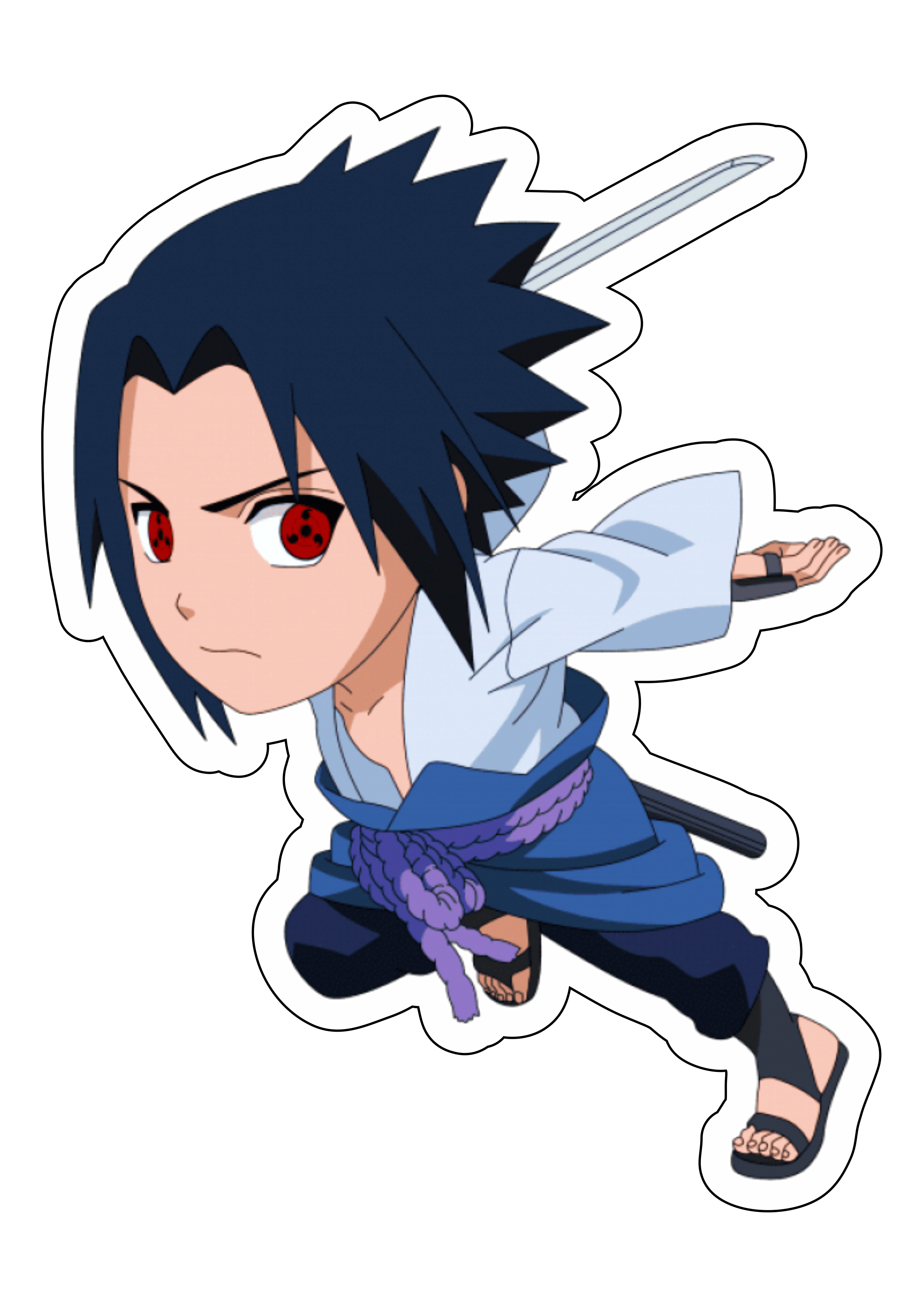 Naruto clássico cute chibi Sasuke ninja vila oculta da folha