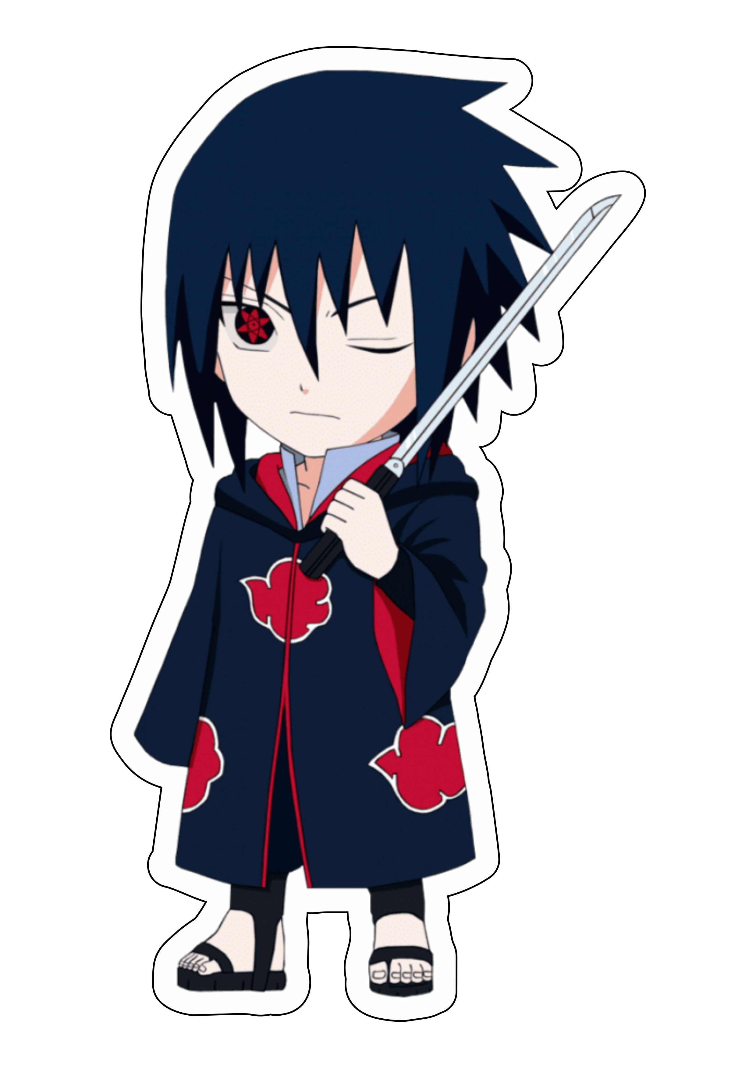 Naruto Shippuden cute chibi Sasuke correndo Orochimaru Sharingam