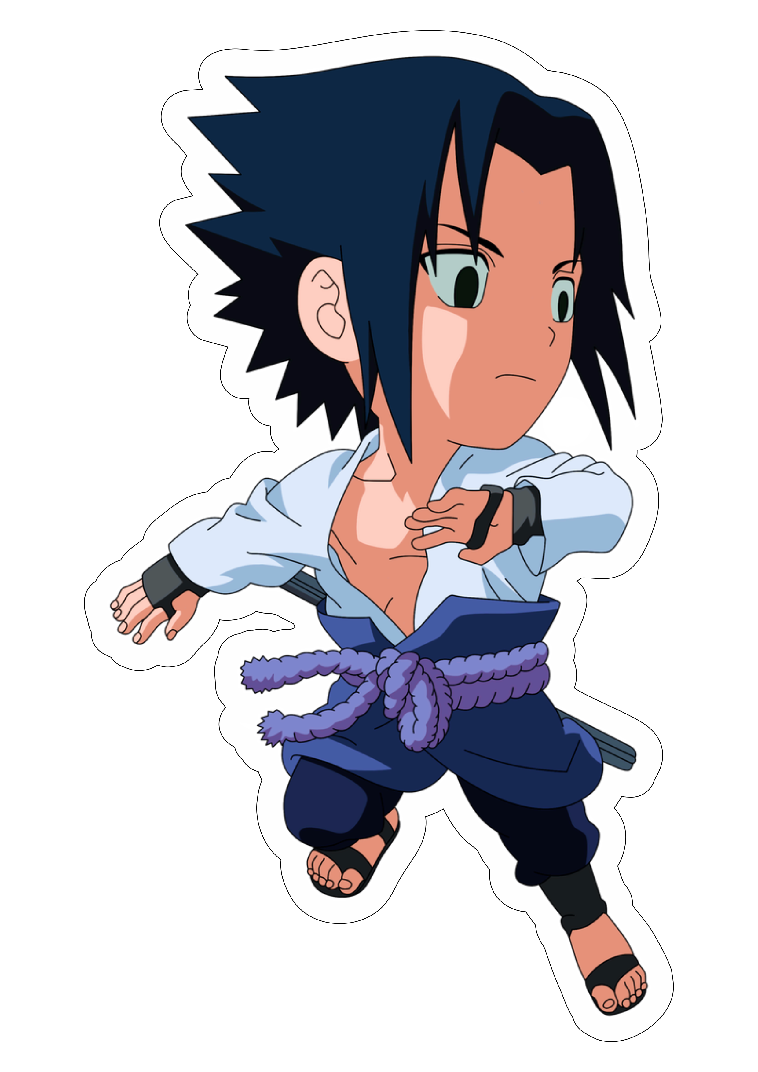 Naruto clássico cute chibi Sasuke skin Rock Lee com espada Sharingam ninja  vila oculta da folha desenho infantil anime ilustração png