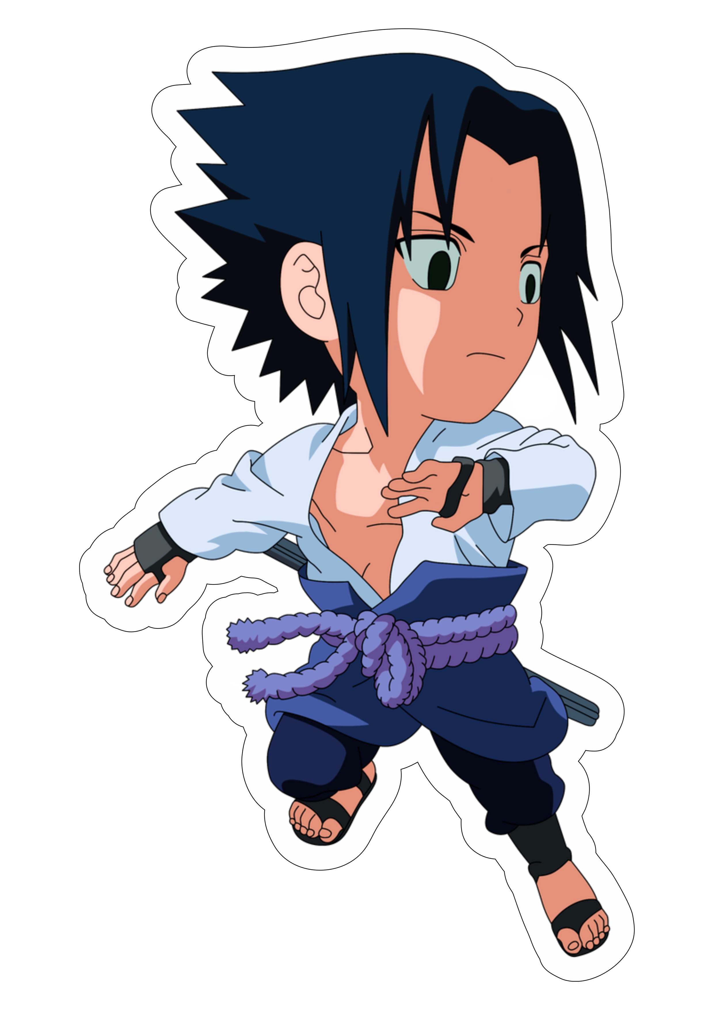 Naruto Shippuden cute chibi Sasuke correndo Orochimaru Sharingam