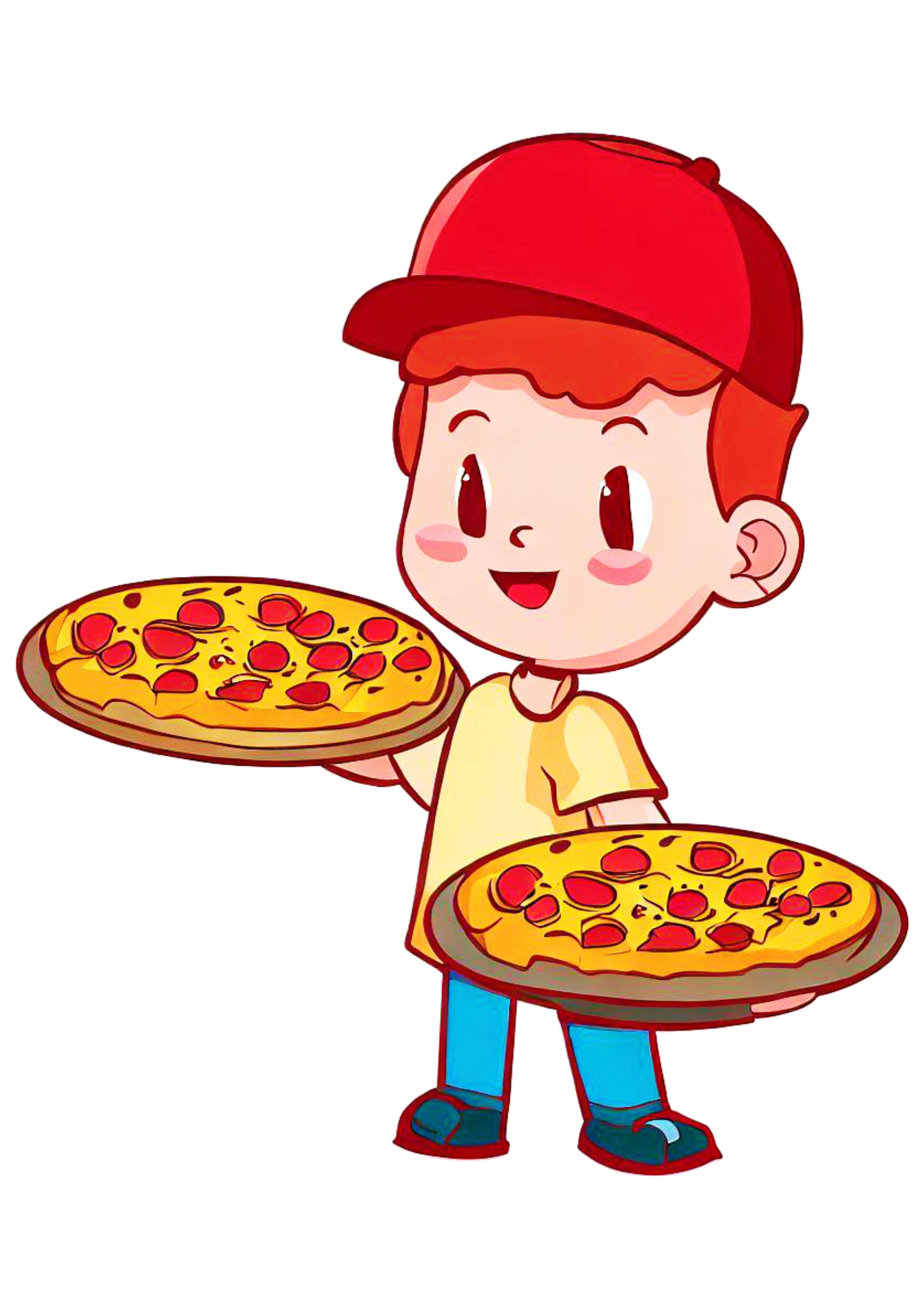 Entregador de pizza desenho imagens para pizzaria design ilustração png