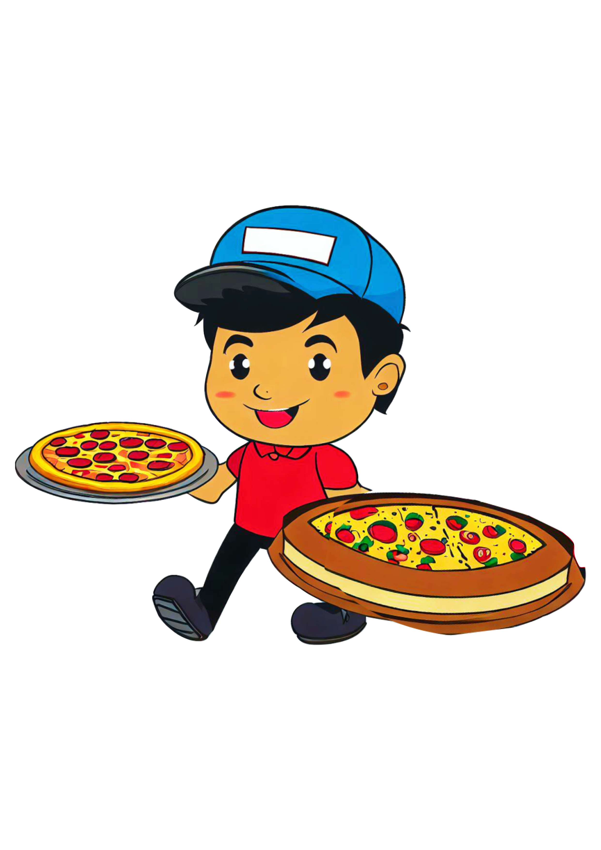Entregador de pizza desenho imagens para pizzaria design ilustração pack de imagens png
