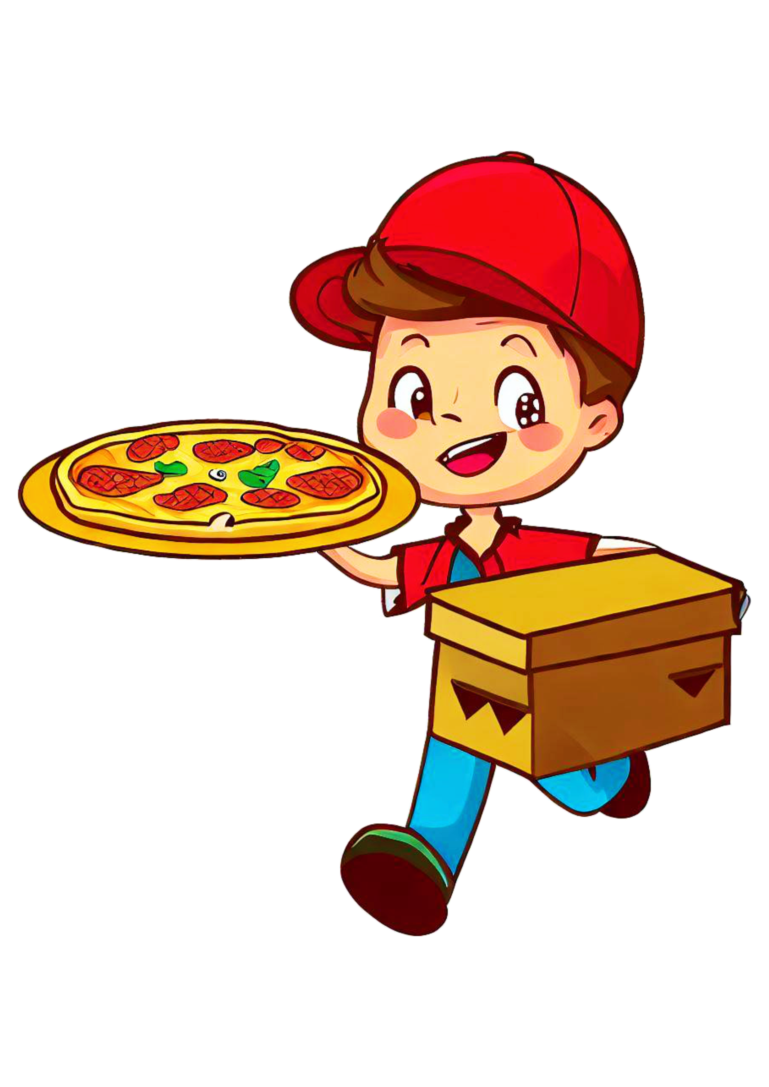 Entregador de pizza desenho imagens para pizzaria design ilustração pack de imagens delivery artes gráficas png