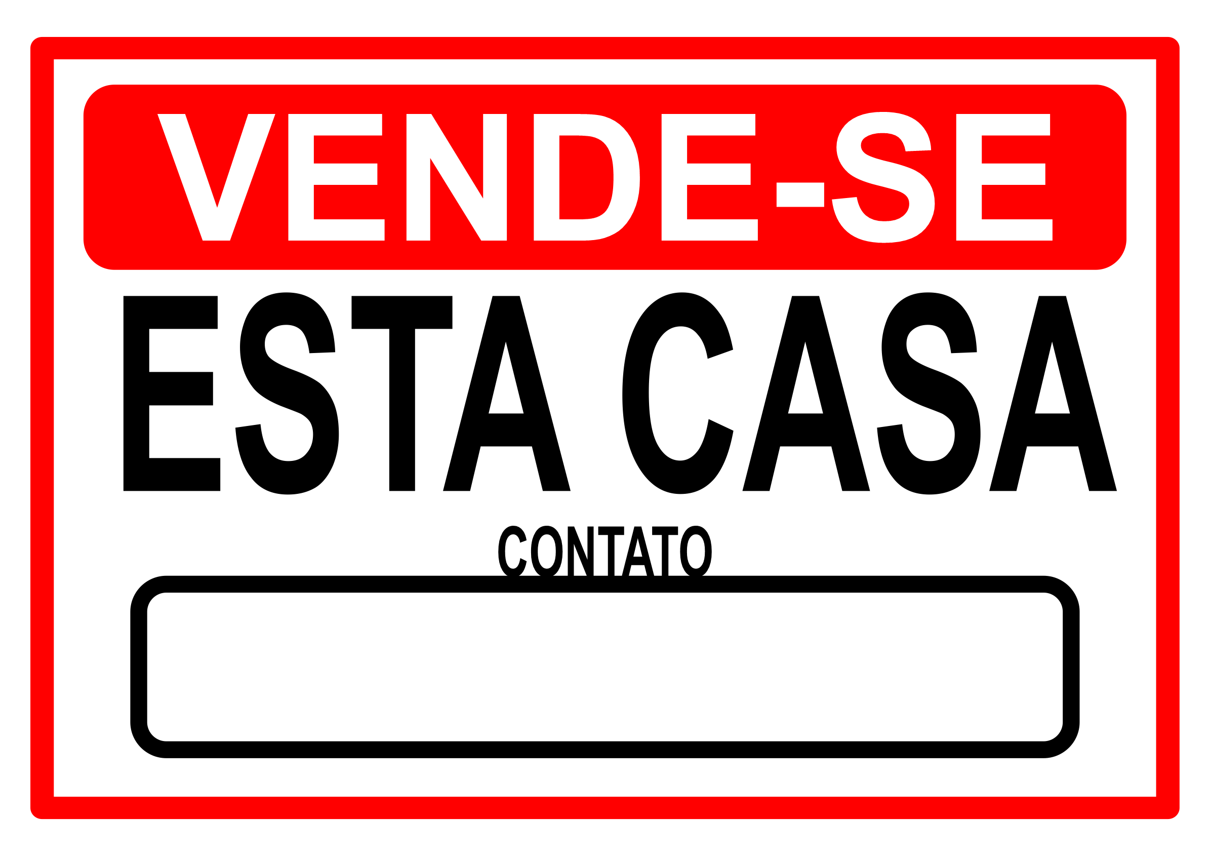 Vende-se Esta Casa Plaquinha De Aviso Pronta Para Editar E Imprimir Png