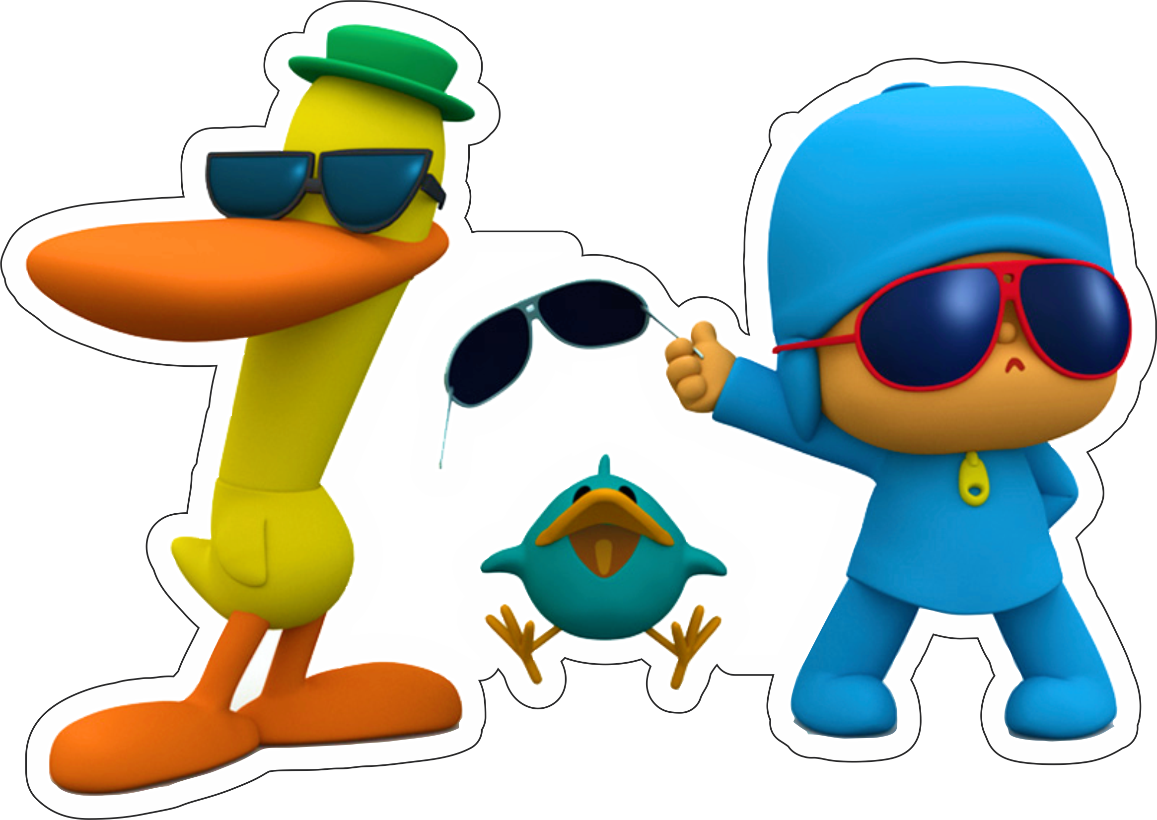 Pocoyo animação divertida personagens pato e sonequita  desenho  infantil assistir online kids animação png