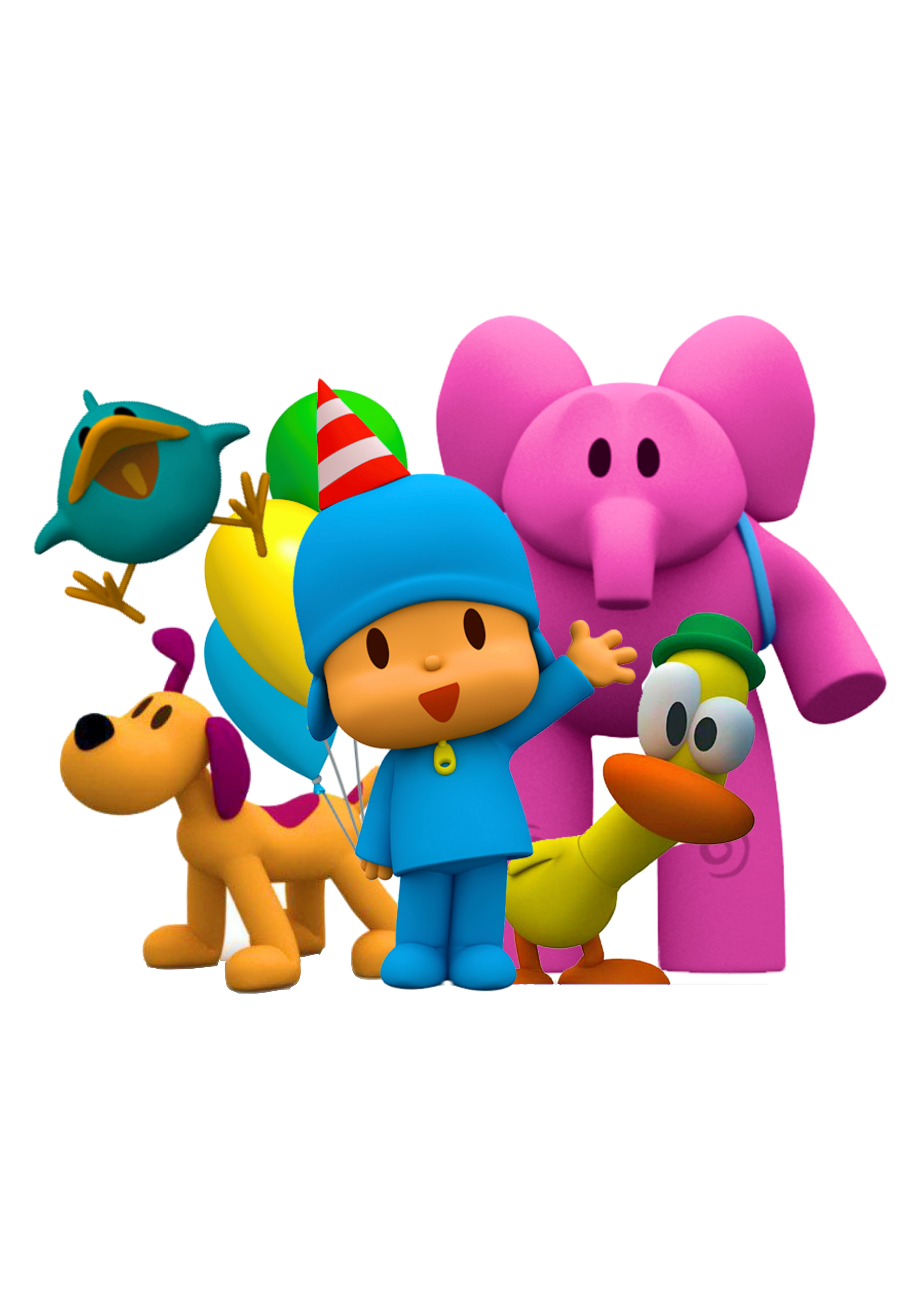 Pocoyo e sua turma festa de aniversário personagens youtube desenho infantil assistir online kids animação imagem sem fundo png