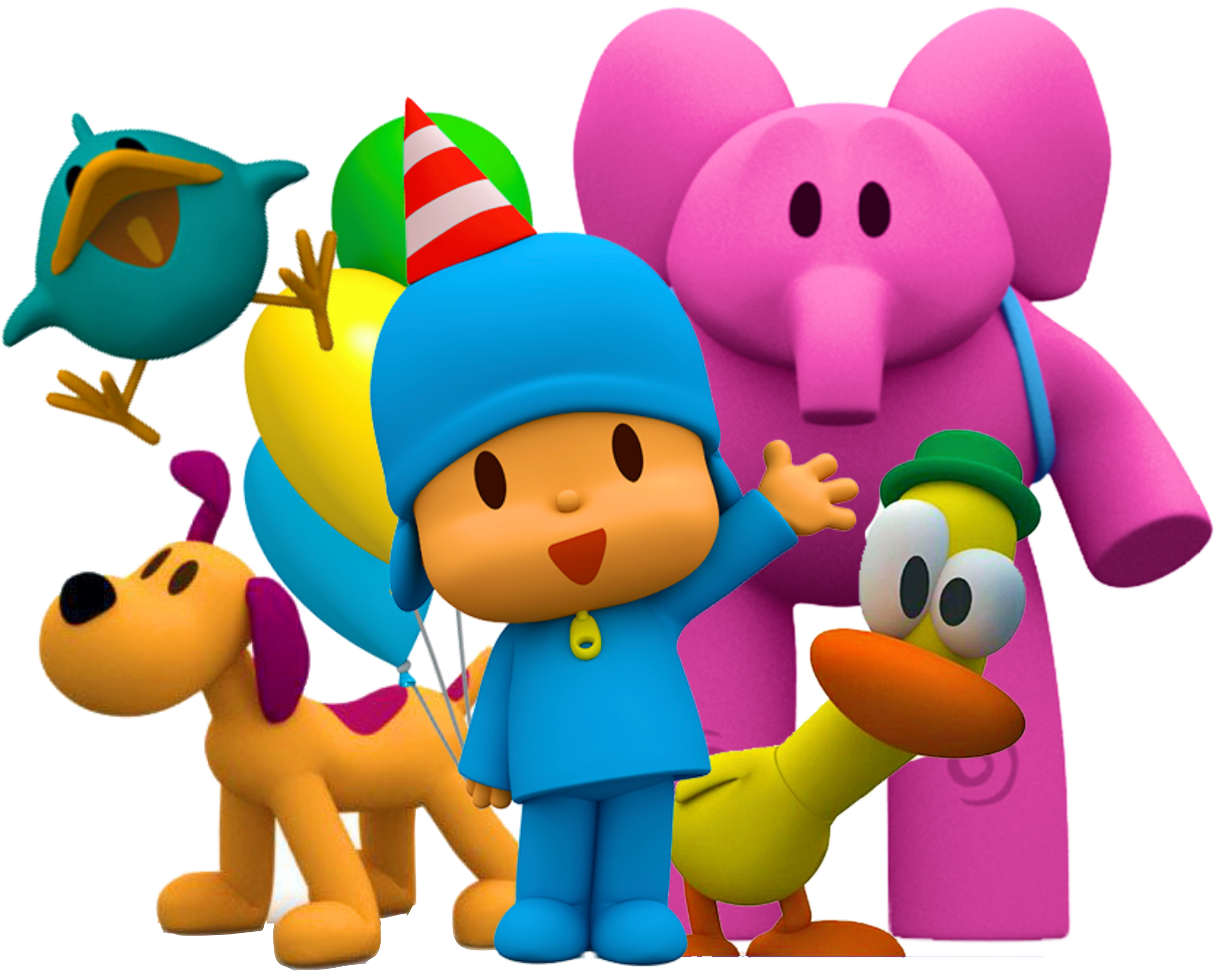 Pocoyo e sua turma festa de aniversário personagens  desenho  infantil assistir online kids animação imagem sem fundo png