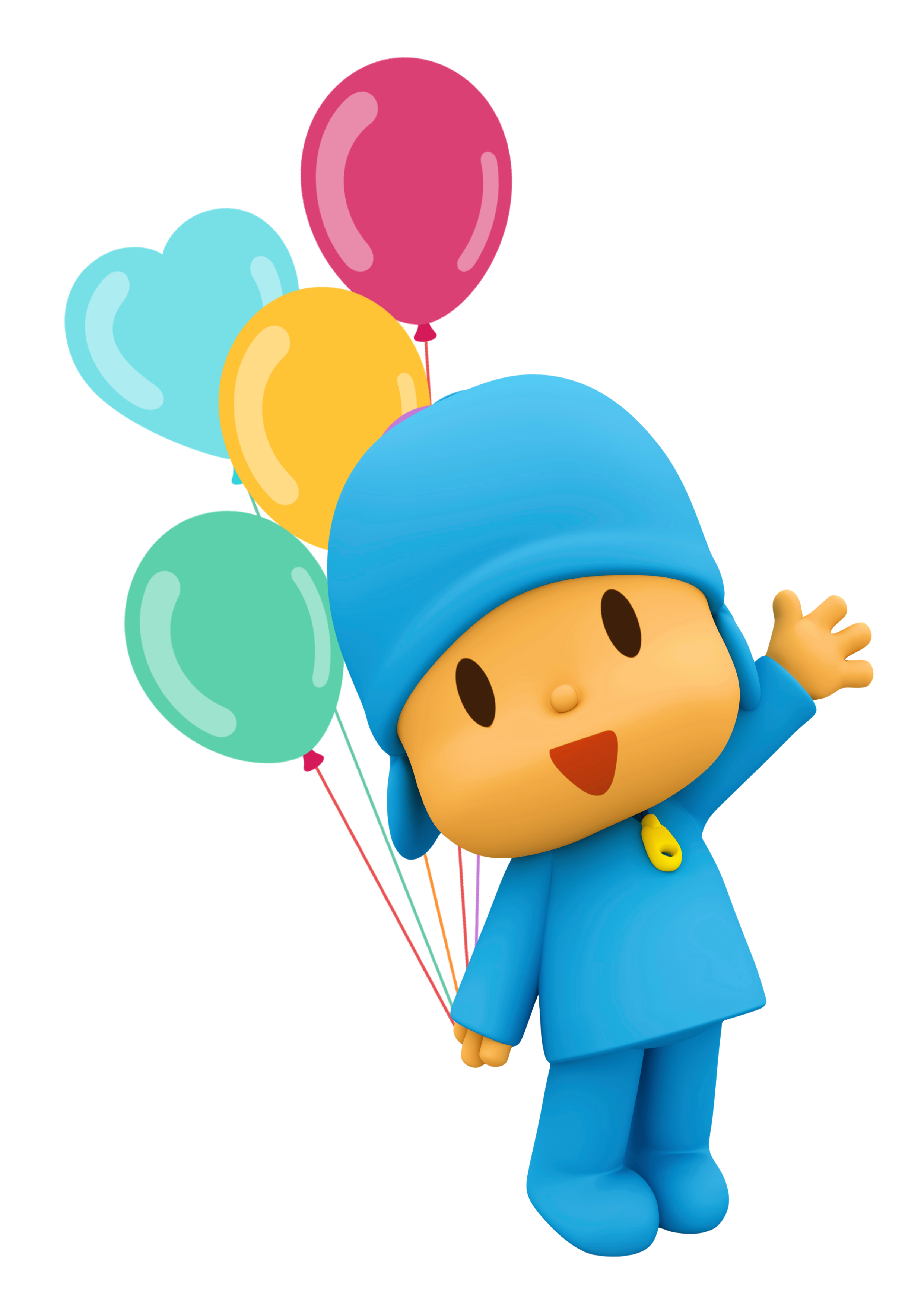 Pocoyo com balões festa de aniversário personagens youtube desenho infantil assistir online kids animação imagem sem fundo png