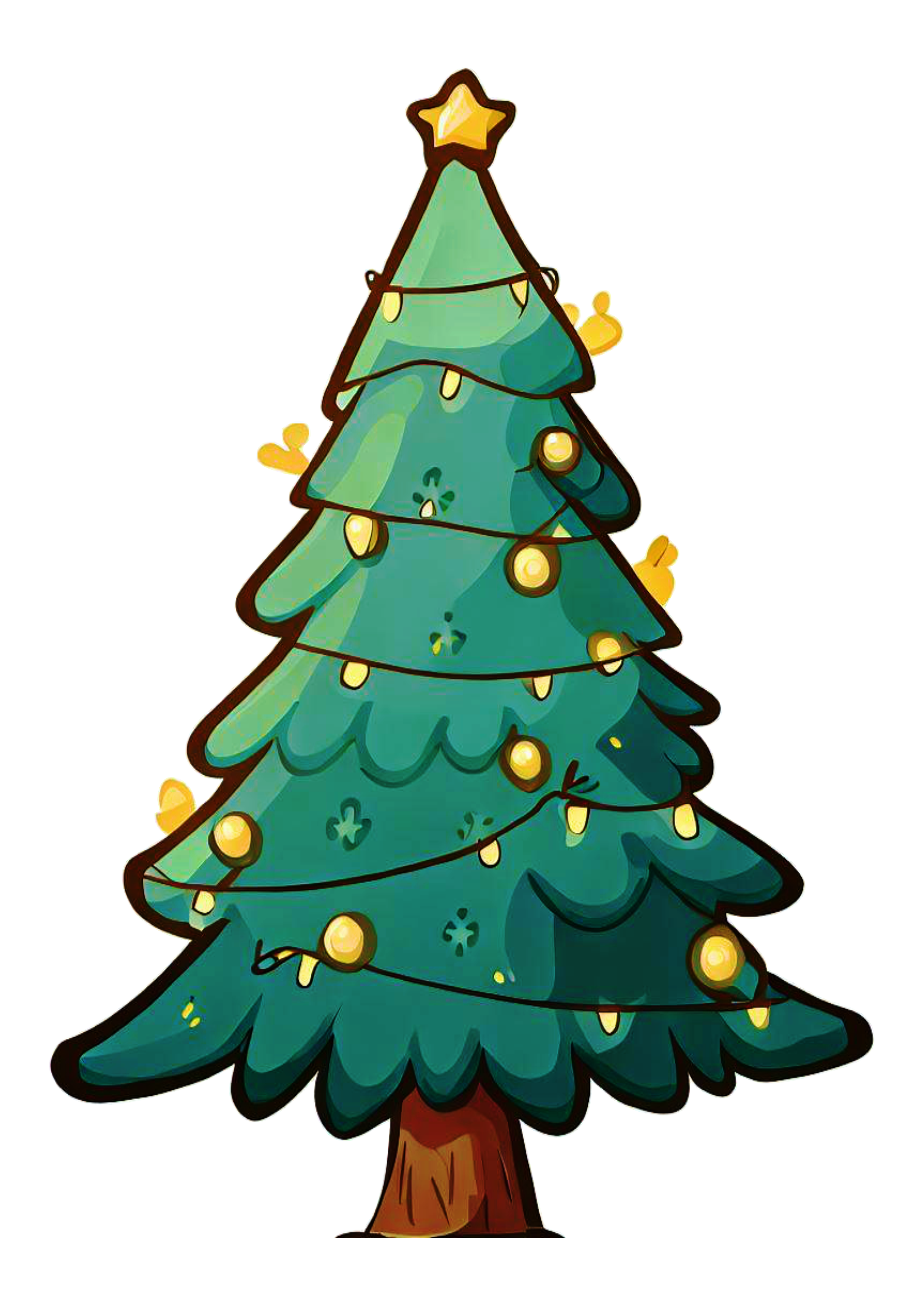 Árvore de natal desenho simples decoração natalina pack de imagens png